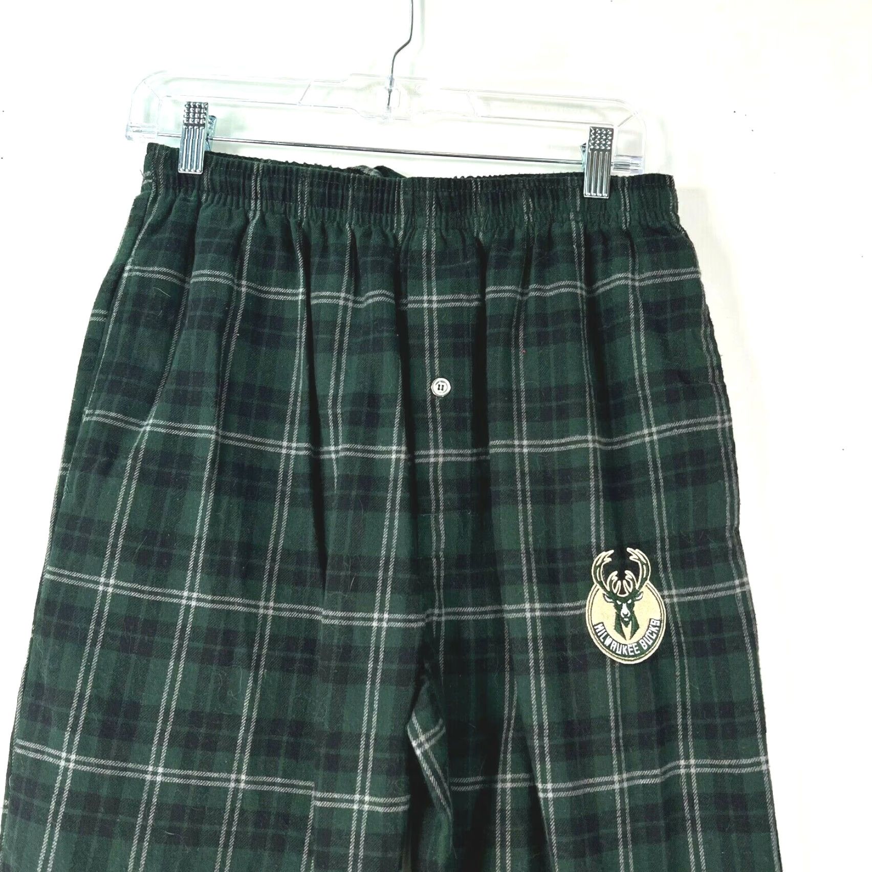 Vintage VINTAGE NBA By Sideline Apparel Mens Milwaukee Bucks Plaid Green Pajama Pants Size Small Size US 29 - 3 Thumbnail