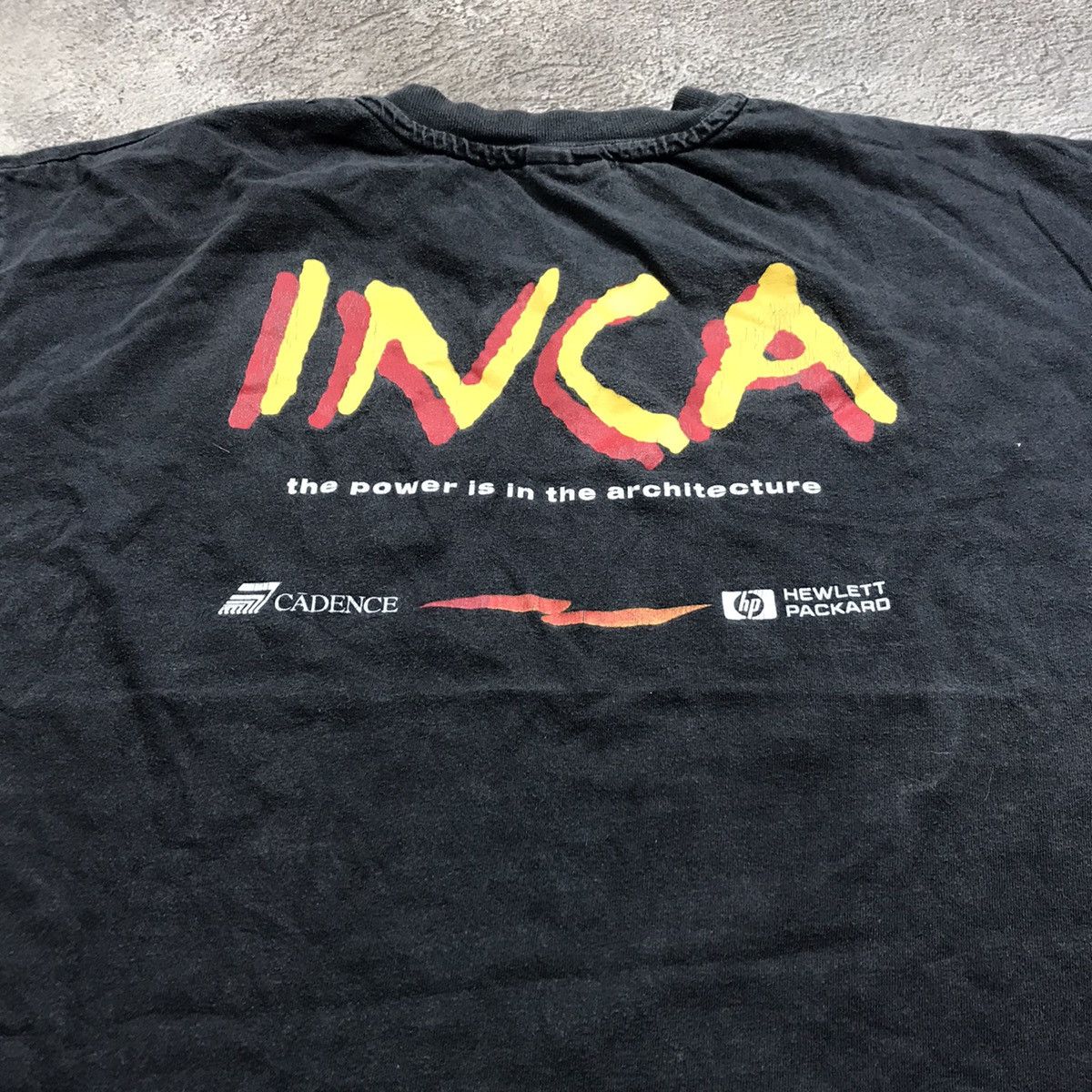 Vintage Vintage 90s Inca Graphic Tee Sun Faded Streetwear Tapered XL Size US XL / EU 56 / 4 - 5 Thumbnail