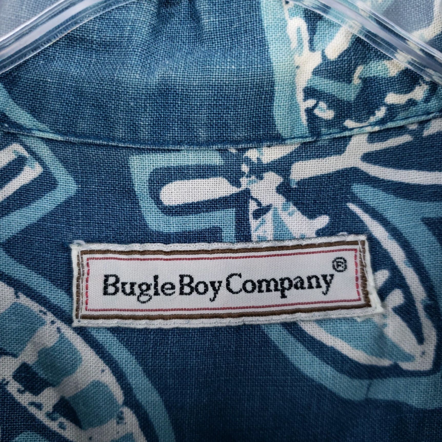 Bugle Boy Bugle Boy Shirt Mens L Large Button-Down Blue Hawaiian Tropical Short Sleeves Size US L / EU 52-54 / 3 - 3 Thumbnail