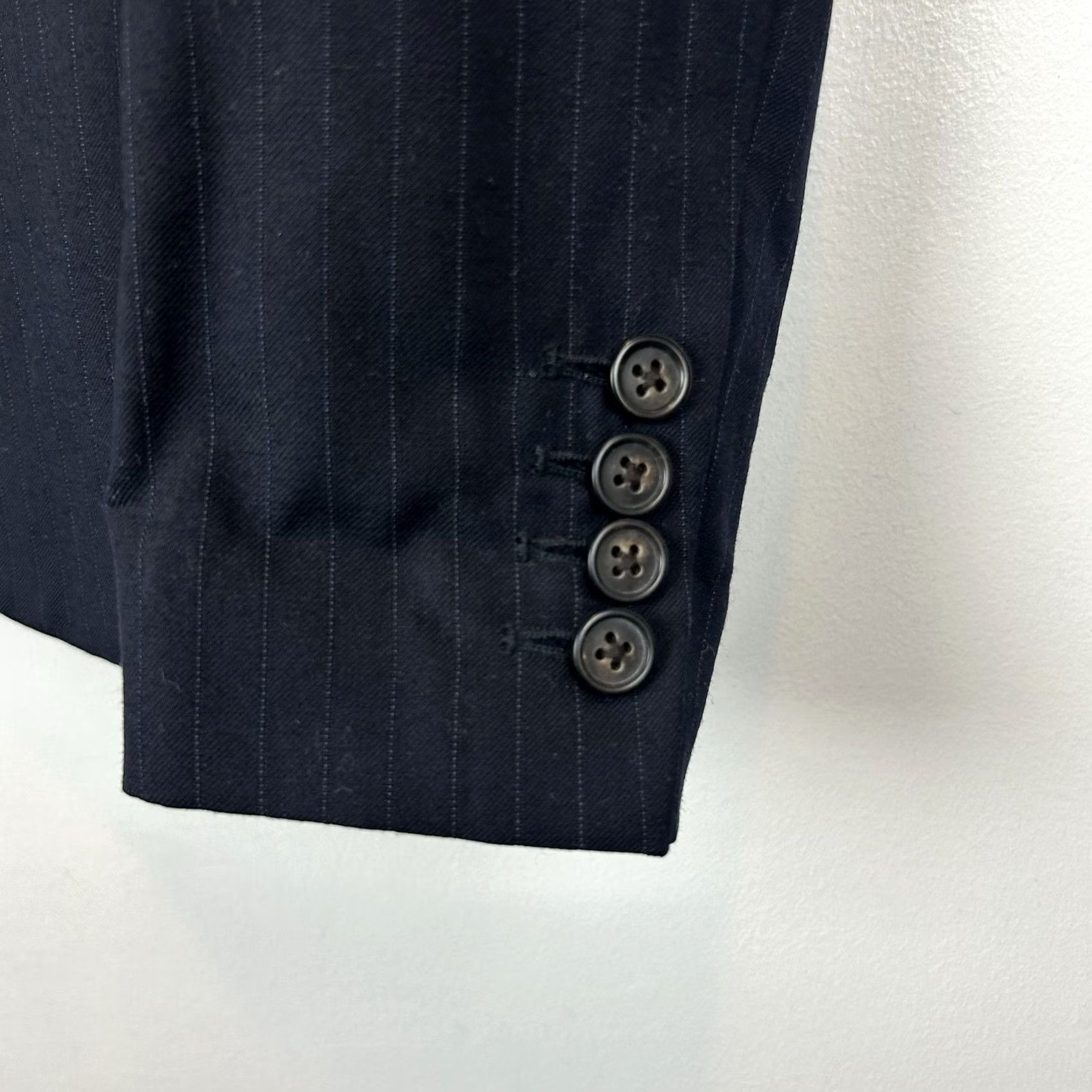 J.Crew J.CREW Blazer Womens 6 Single-Breasted Wool Pinstripe Notch Lapel Dark Blue Regular Set Jacket Office Preppy Clothes Size M / US 6-8 / IT 42-44 - 7 Thumbnail