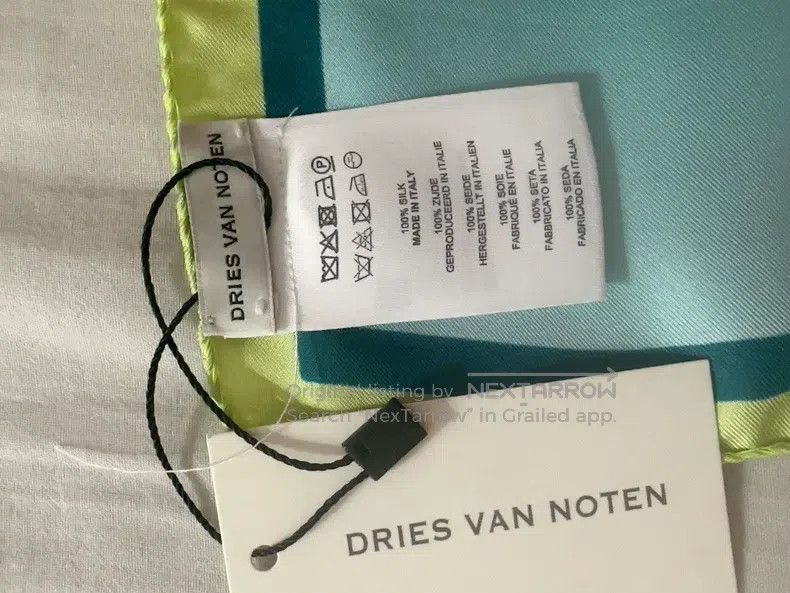 Dries Van Noten Dries Van Noten Yellow-Green Color-Block Silk Scarf Size ONE SIZE - 3 Thumbnail