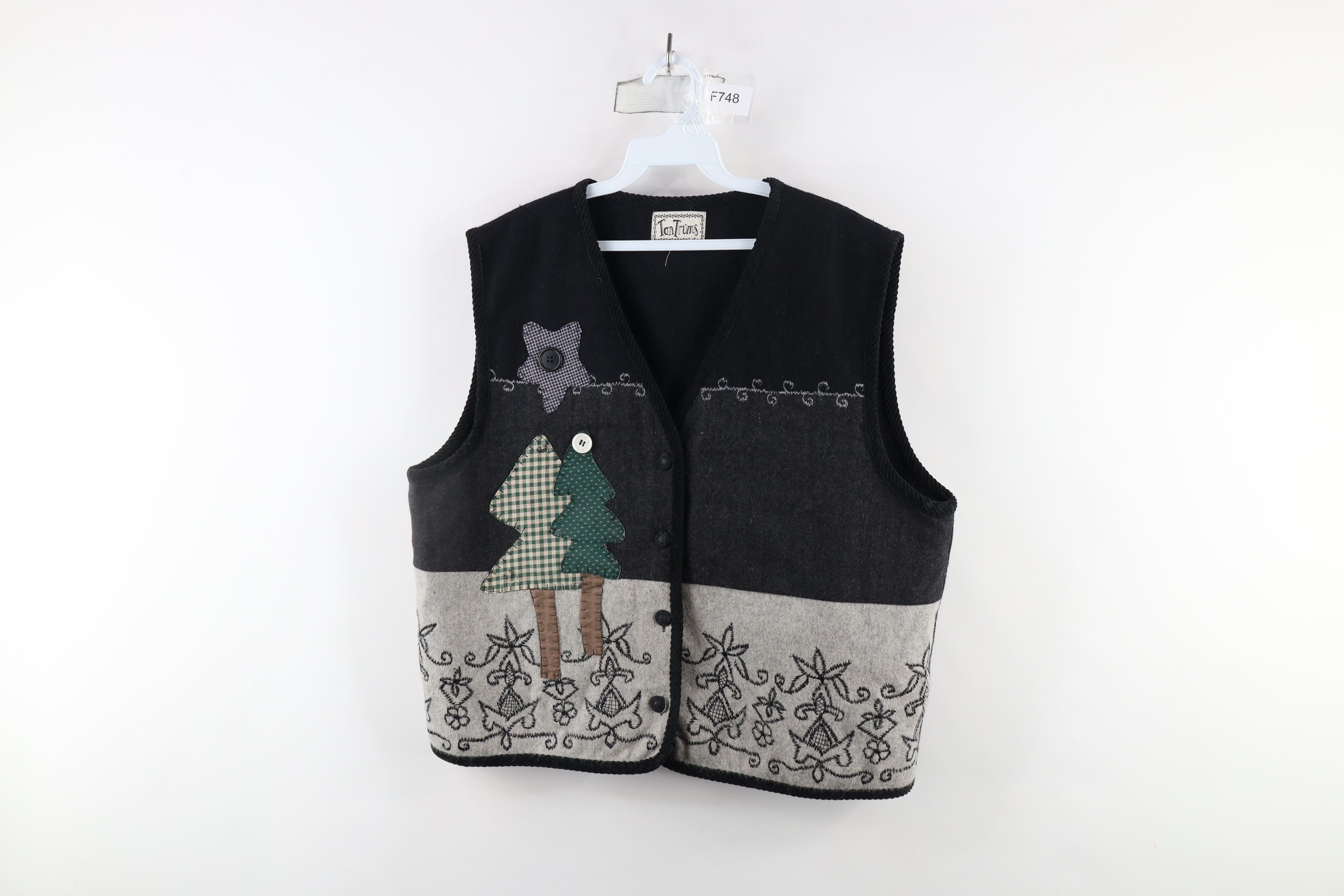 Vintage Vintage 90s Streetwear Christmas Patchwork Vest Jacket Size L / US 10 / IT 46 - 1 Thumbnail