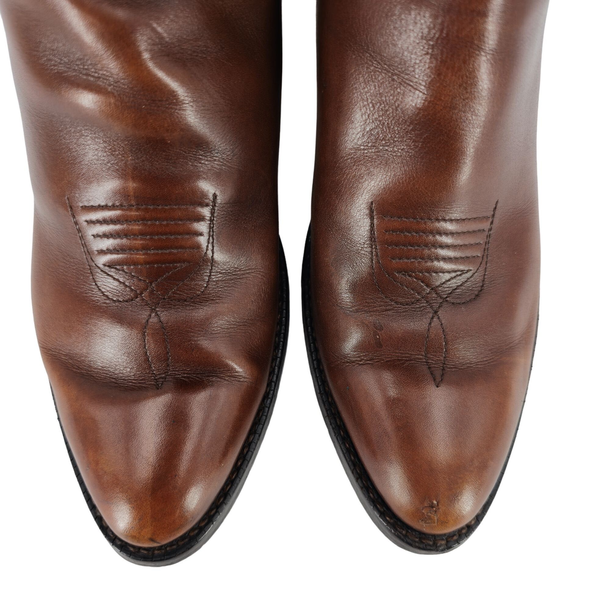 Other Vintage Paul Bond Tall Custom Womens 6B Brown Leather Boots Size US 6 / IT 36 - 6 Thumbnail