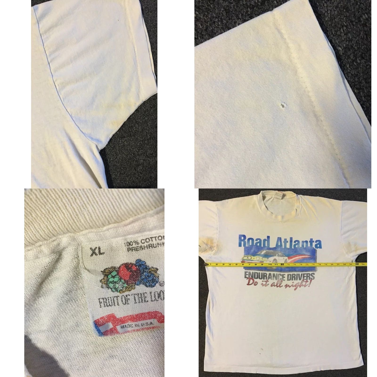Vintage VINTAGE Road Atlanta Drivers Do It All Night Thrashed Faded Shirt XL White Nike Shirt? Size US XL / EU 56 / 4 - 11 Thumbnail