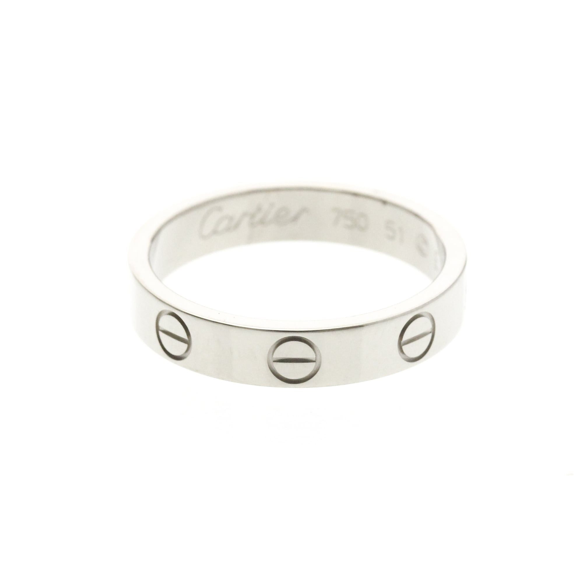 Cartier Cartier Mini Love Ring White Gold (18K) Fashion No Stone Band Ring Silver Size ONE SIZE - 1 Thumbnail