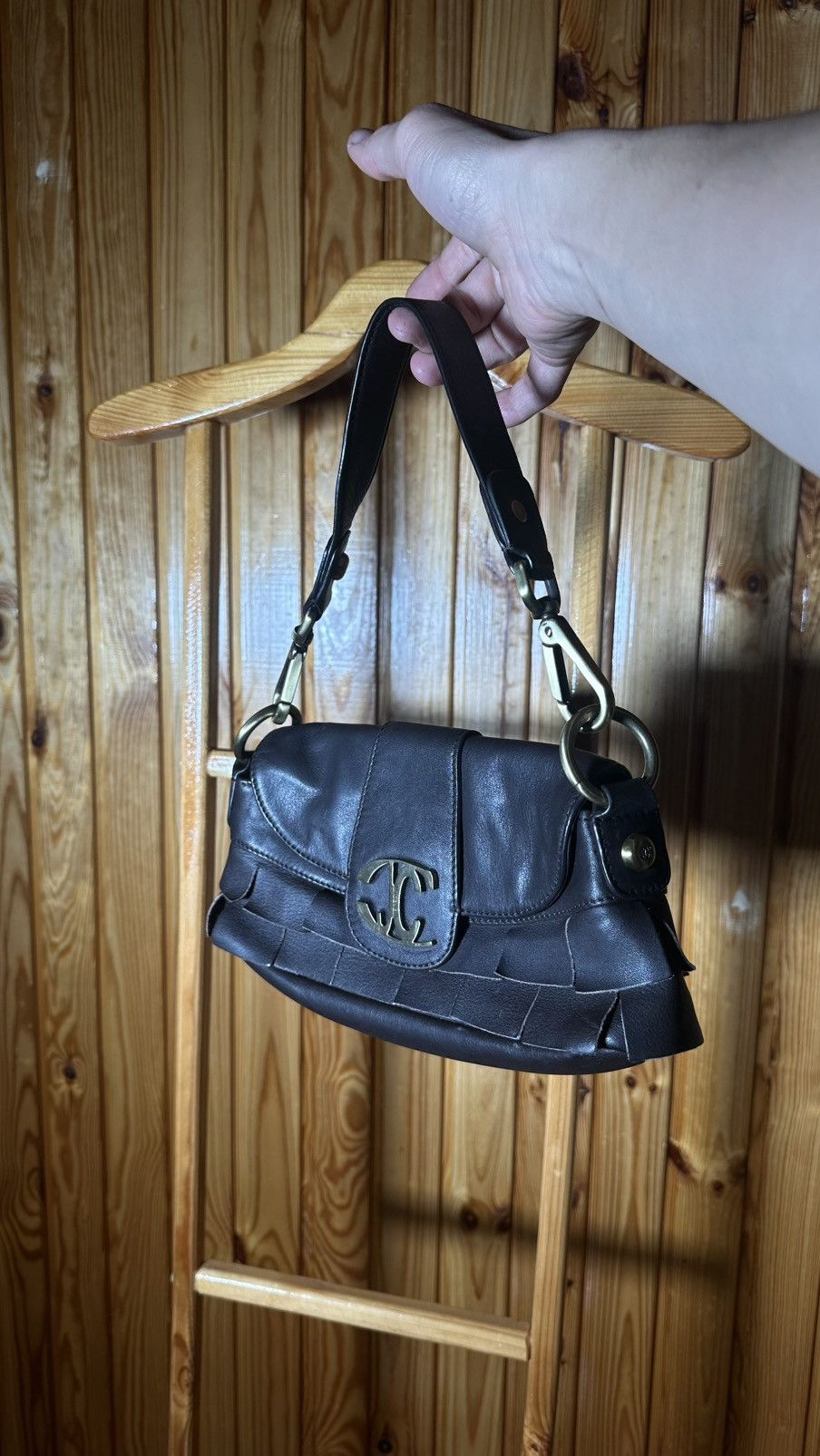 Just Cavalli × Vintage Vintage Just Cavalli Y2K brown l Laether Purse Shoulder Bag❤️ Size ONE SIZE - 15 Thumbnail