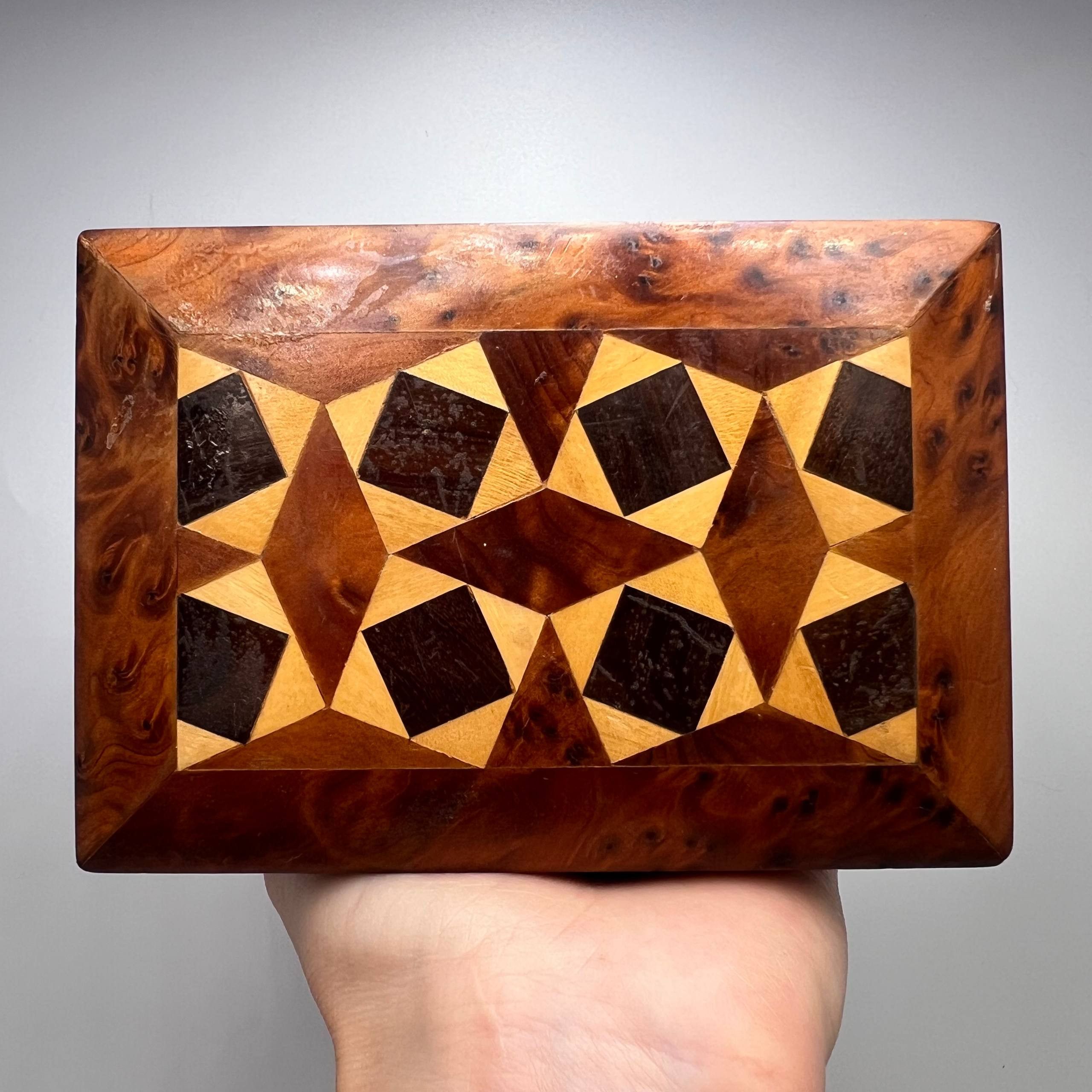 Vintage Vintage Soviet Wooden Box Karelian Birch Inlay Handmade Size ONE SIZE - 1 Thumbnail