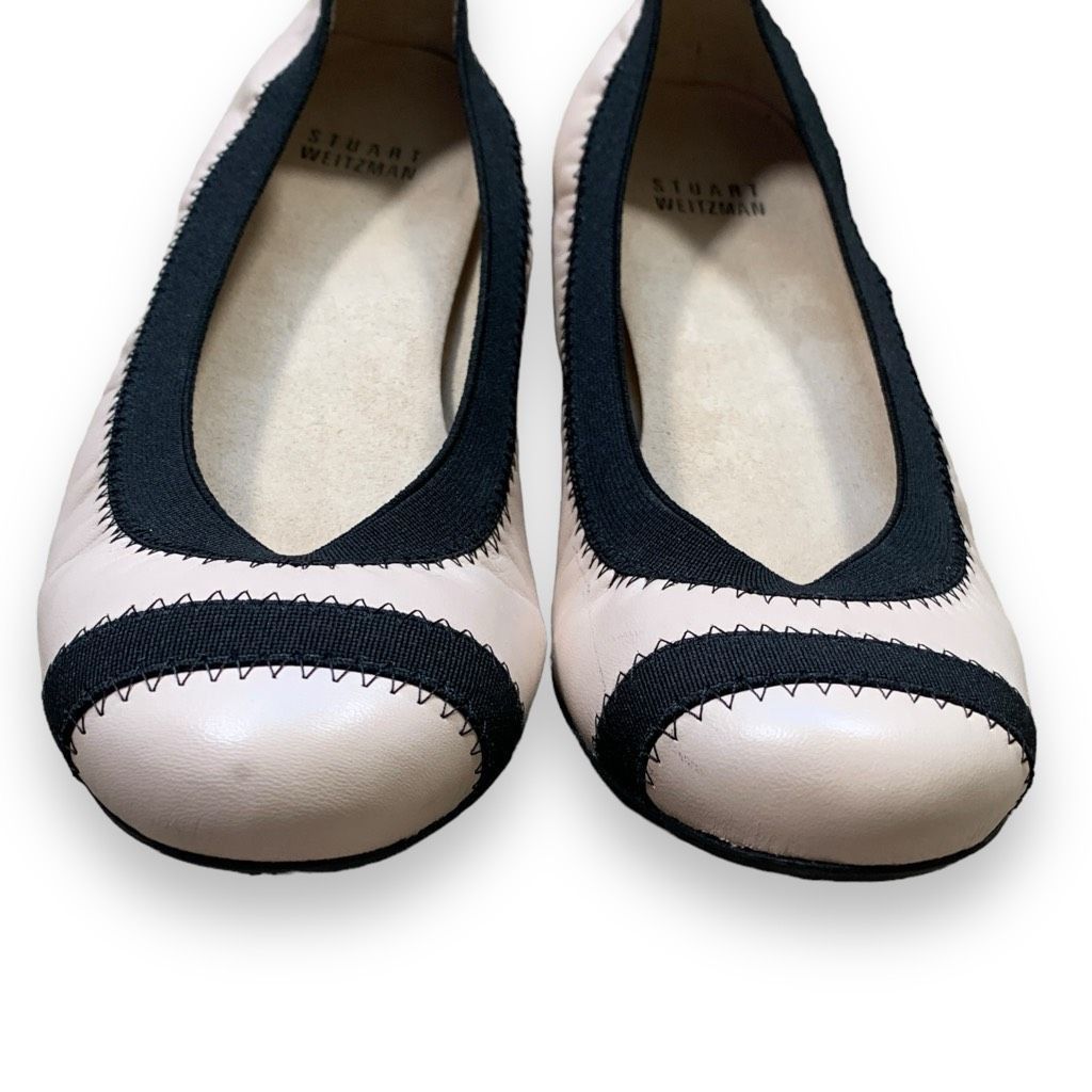 Stuart Weitzman Stuart Weizmann Ballet Flat Shoes Cream Black Leather Classi Size US 7 / IT 37 - 4 Thumbnail