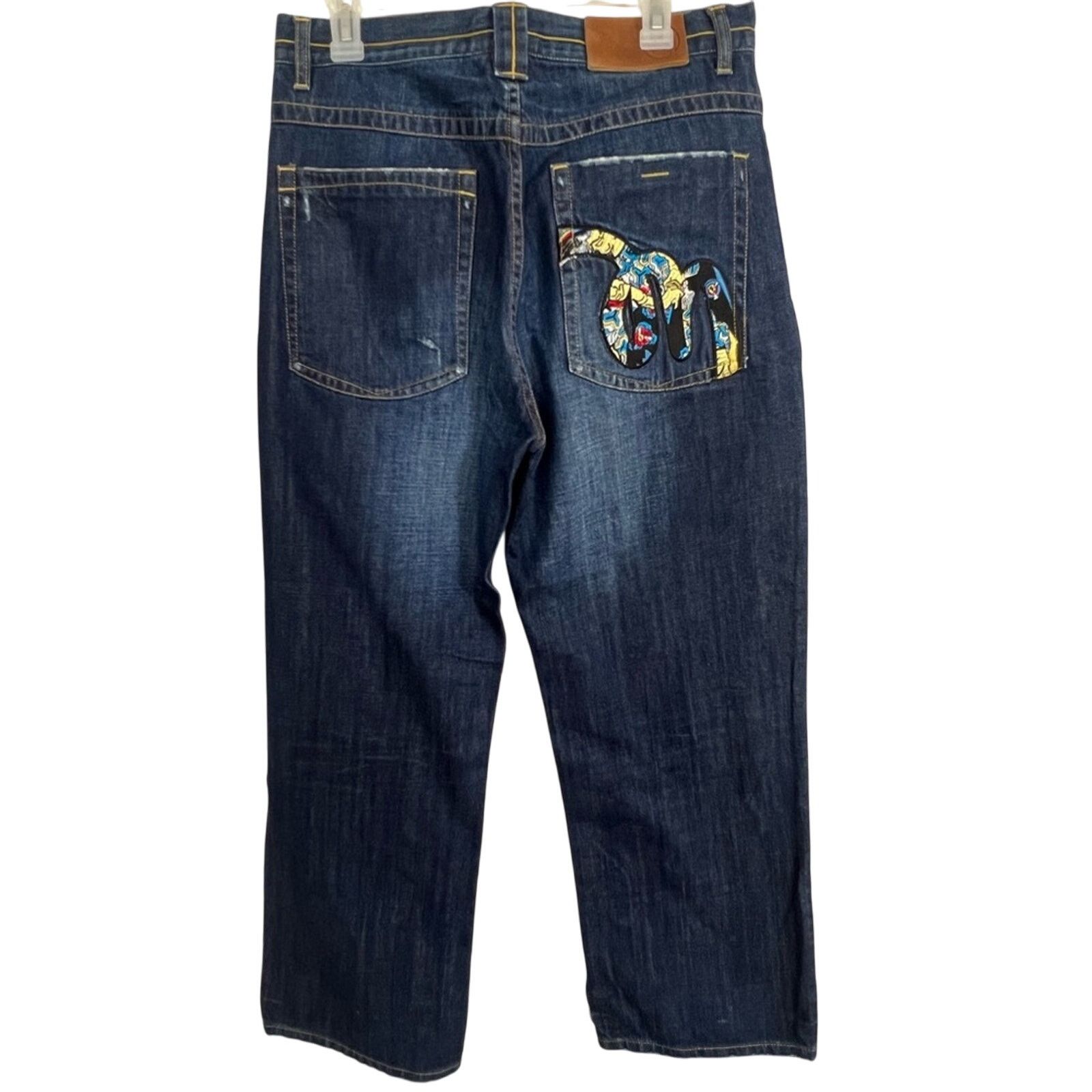 Vintage VTG Y2K Meezan Art Couture 34x29.5 Blue Jeans Blue Wide-Leg Size US 34 / EU 50 - 1 Thumbnail