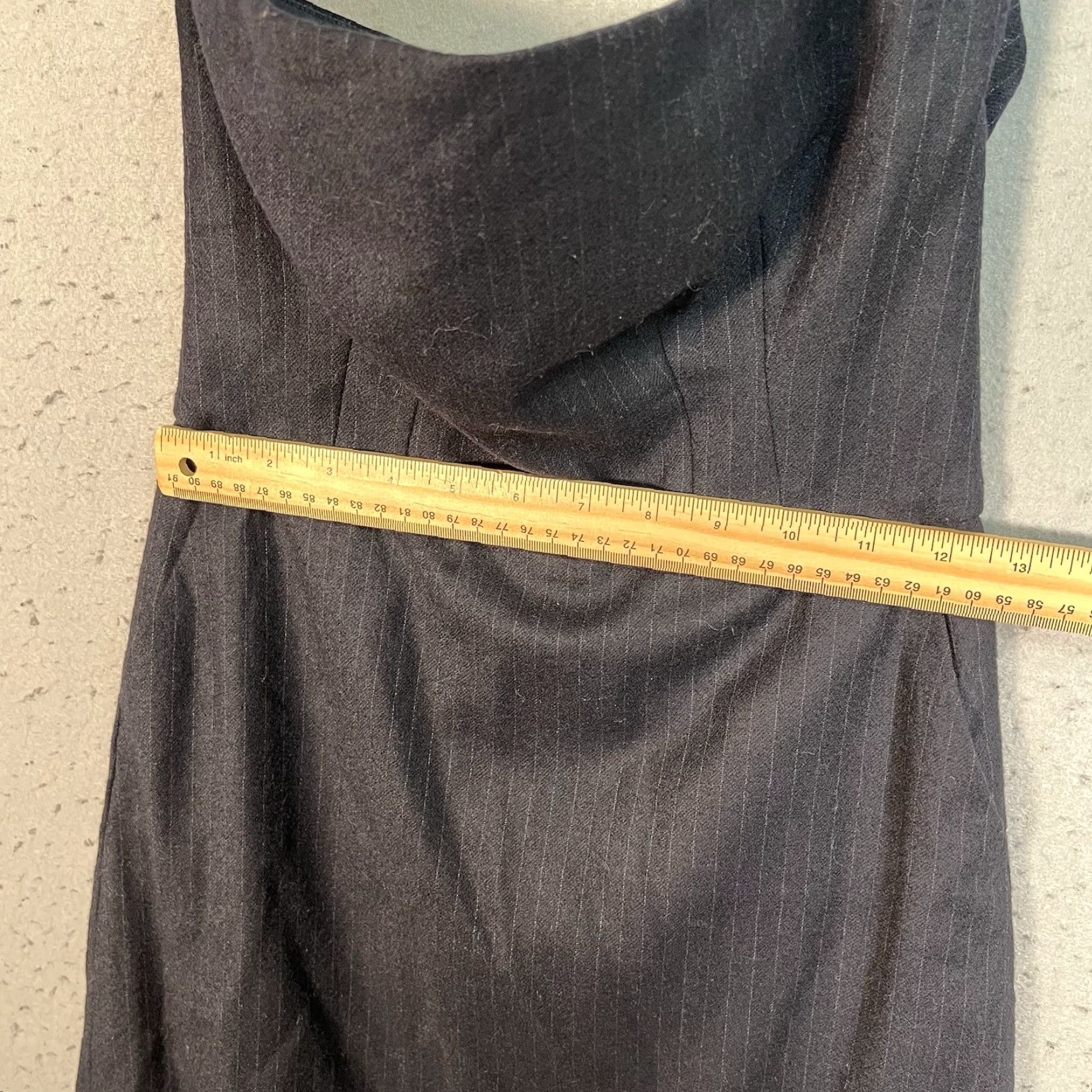 Club Monaco VINTAGE Club Monaco Dress Adult Womens Sz 2 Gray Wool Blend Pin Stripe Strapless Bubble Mini Womens Size XS / US 0-2 / IT 36-38 - 2 Thumbnail