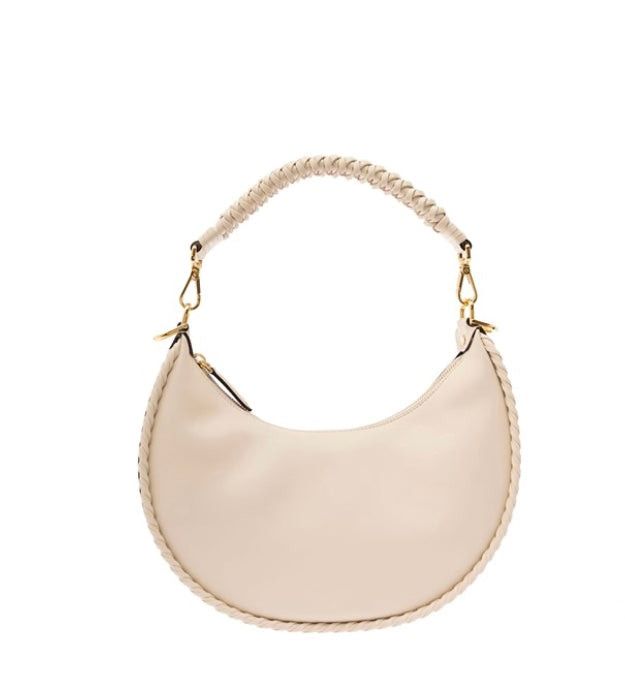image of Fendi Fendigraphy Small Leather Bag in Beige, Women's