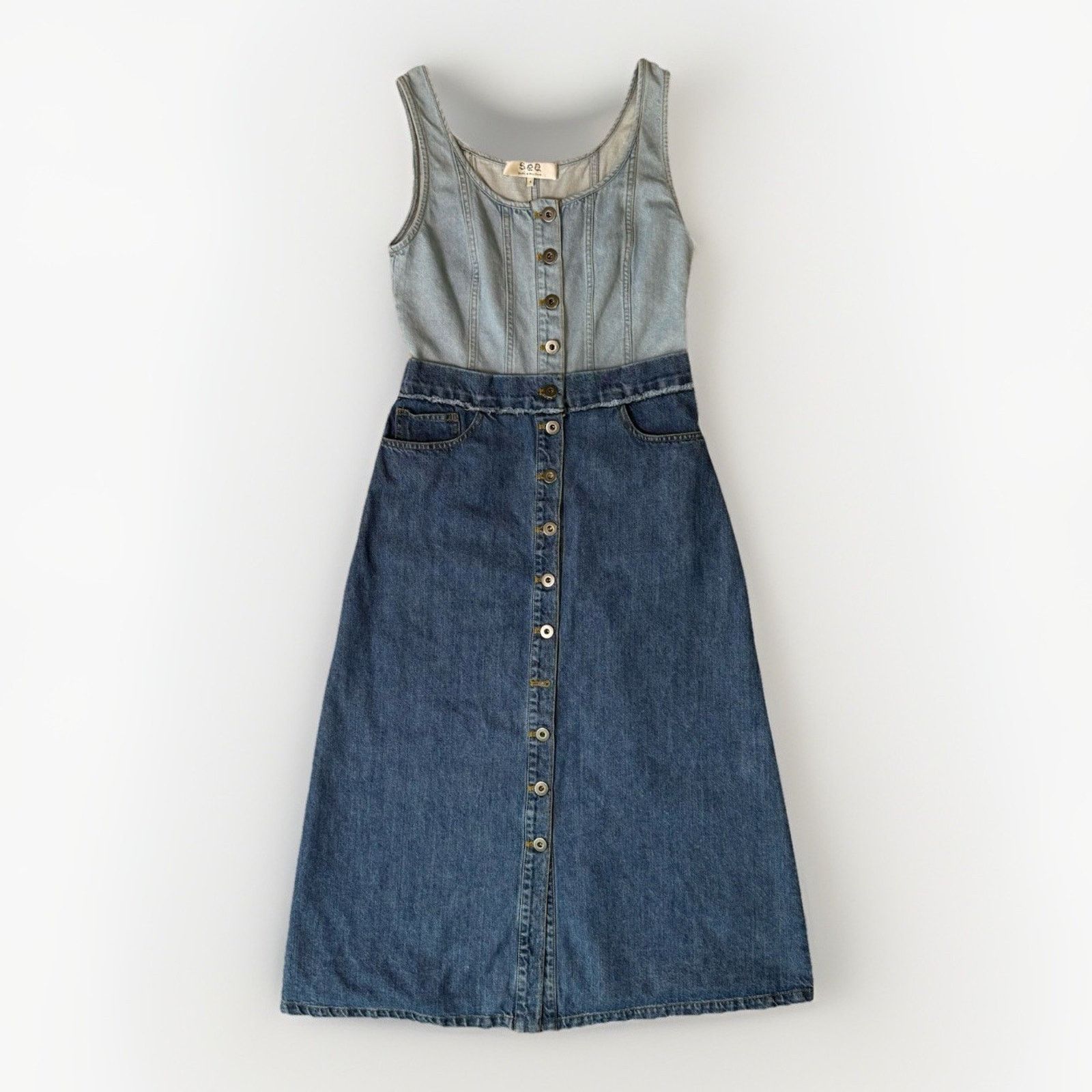 sea new york denim dress SEA Denim Long Sleeve Dress - INDIGO