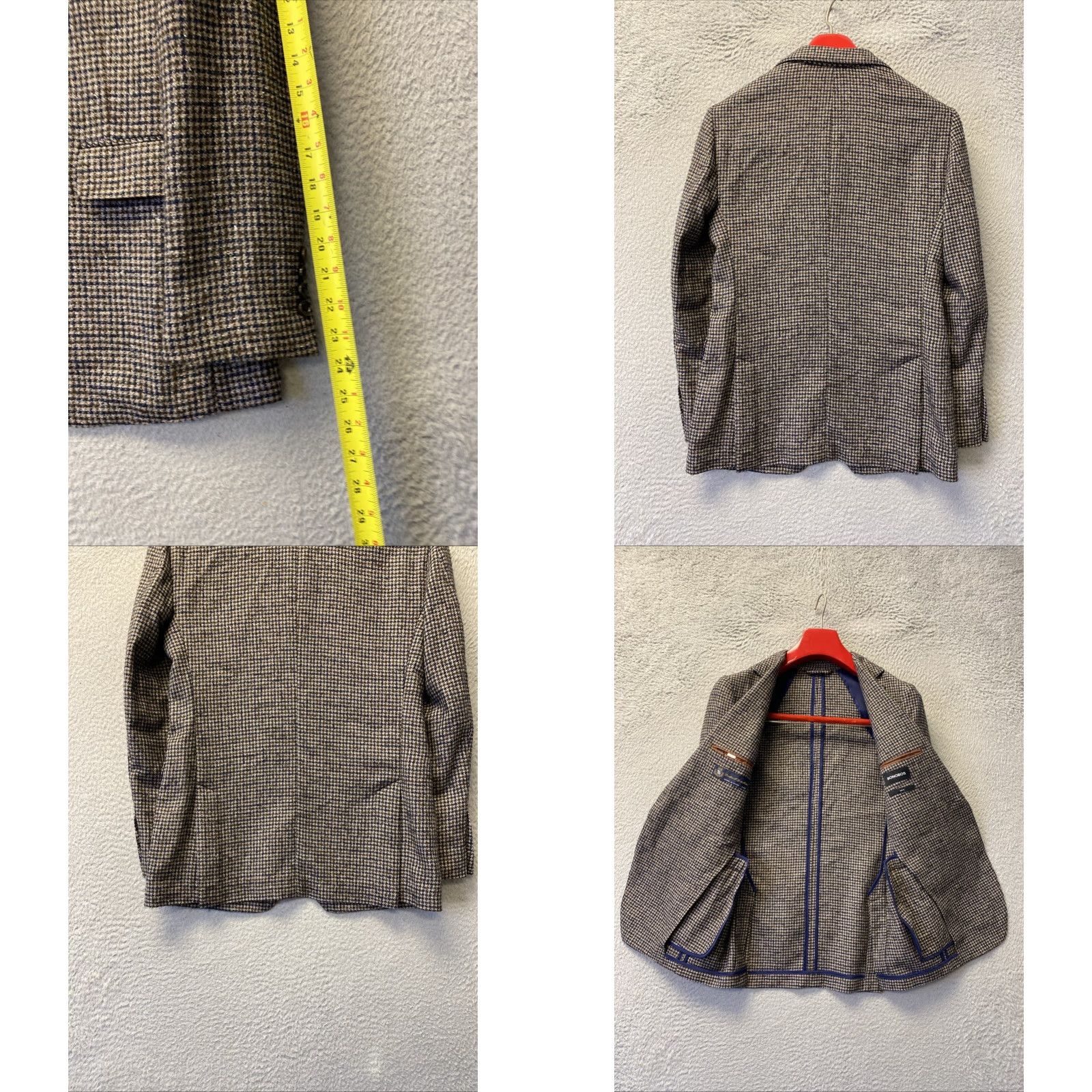 Bonobos BONOBOS Blazer 36R Slim Wool Blend Brown Houndstooth Jacket /0692 Size 36R - 8 Thumbnail