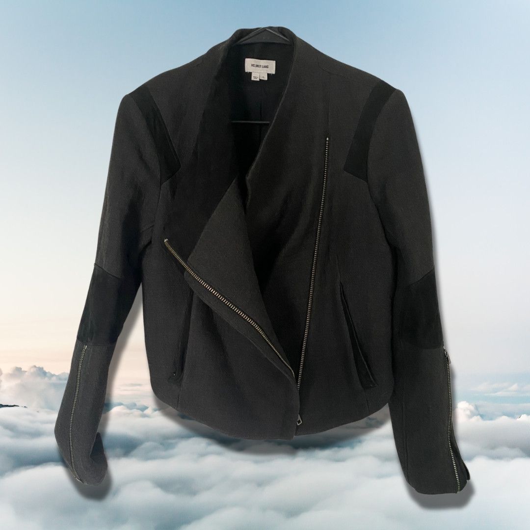 Helmut lang lamb leather biker jacket best sale