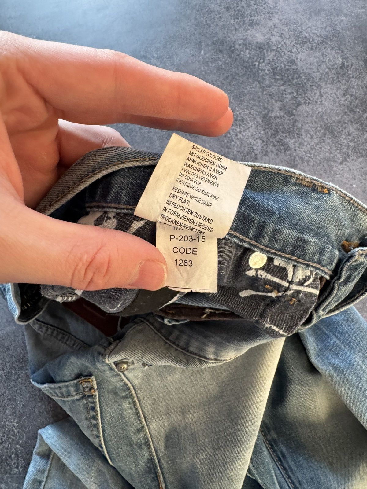 Hysteric Glamour Philip Plein Skull Embossed Crash Distressed Straight Jeans Size US 30 / EU 46 - 15 Thumbnail