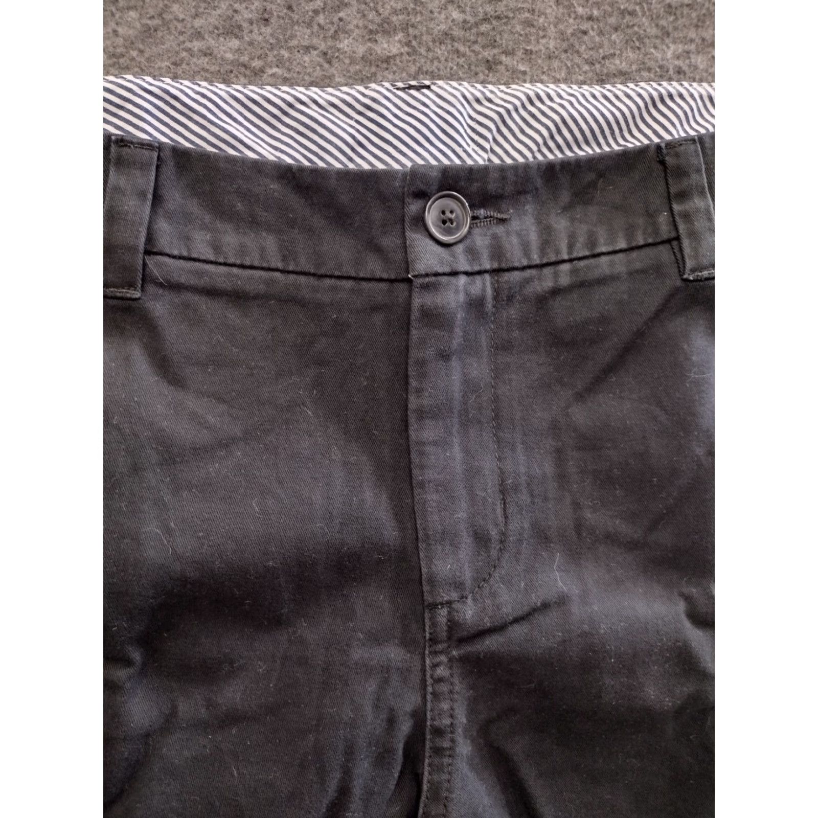 Vintage Unbranded Women's Chino Shorts 18W Black Cotton 100% - Casual 90s Rise Mid Button Zipper Flat Front Size 27" / US 4 / IT 40 - 3 Thumbnail
