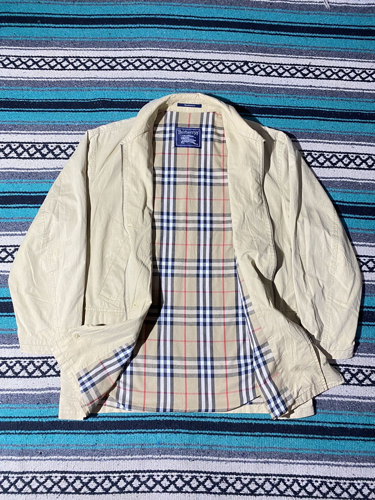 Burberry 90s Burberrys Nova Checkered Trench Coat Jacket Size US L / EU 52-54 / 3 - 1 Thumbnail