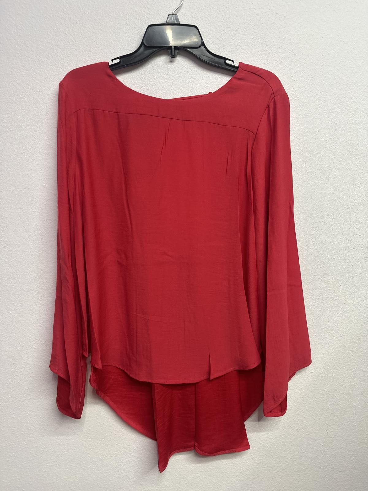 Other Chelsea & Theodore Large Red Long Sleeve Blouse Size L / US 10 / IT 46 - 1 Thumbnail
