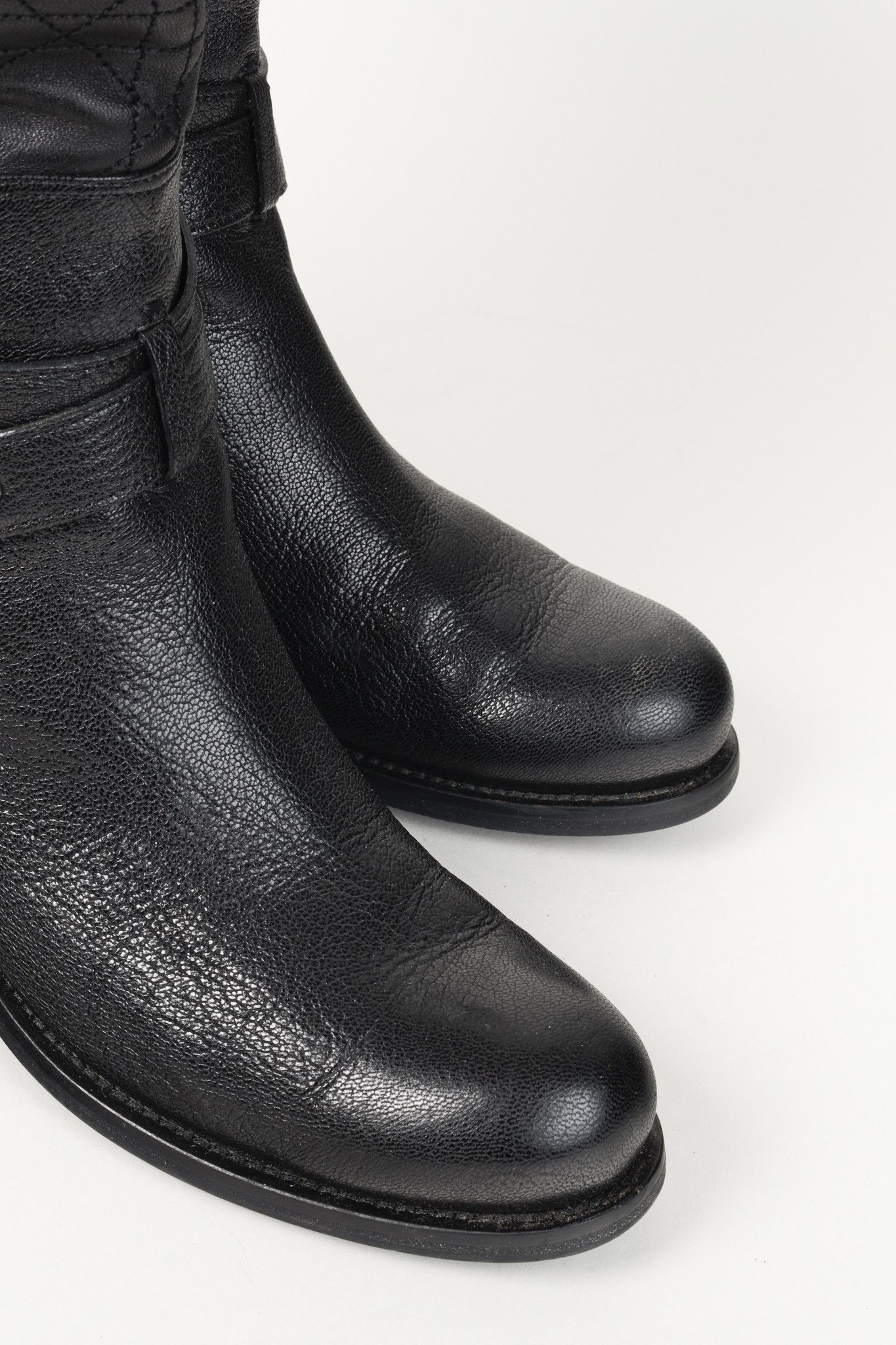Dior Christian Dior Black Cannage Quilted Biker Boots Size US 8.5 / IT 38.5 - 6 Thumbnail