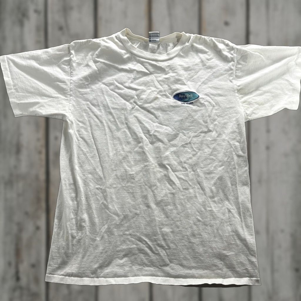 Hard Rock Cafe VINTAGE Hard Rock Cafe Las Vegas Shirt Mens Large White Graphic Print Crew Neck Short Sleeve USA 90s Size US L / EU 52-54 / 3 - 1 Thumbnail