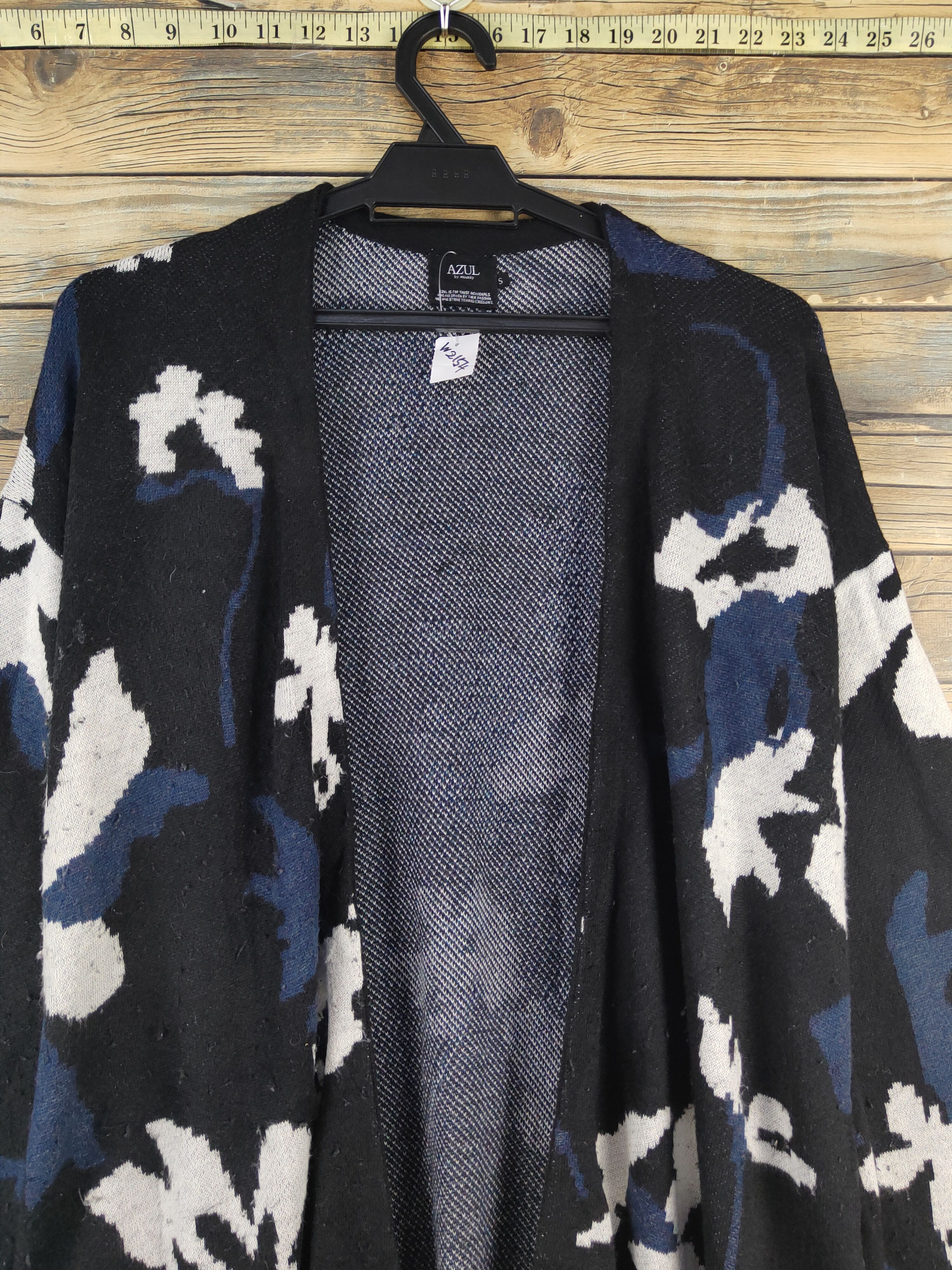 Vintage Azul by Moussy Black Knitwear Long Cardigan #W2154 Size S / US 4 / IT 40 - 2 Thumbnail