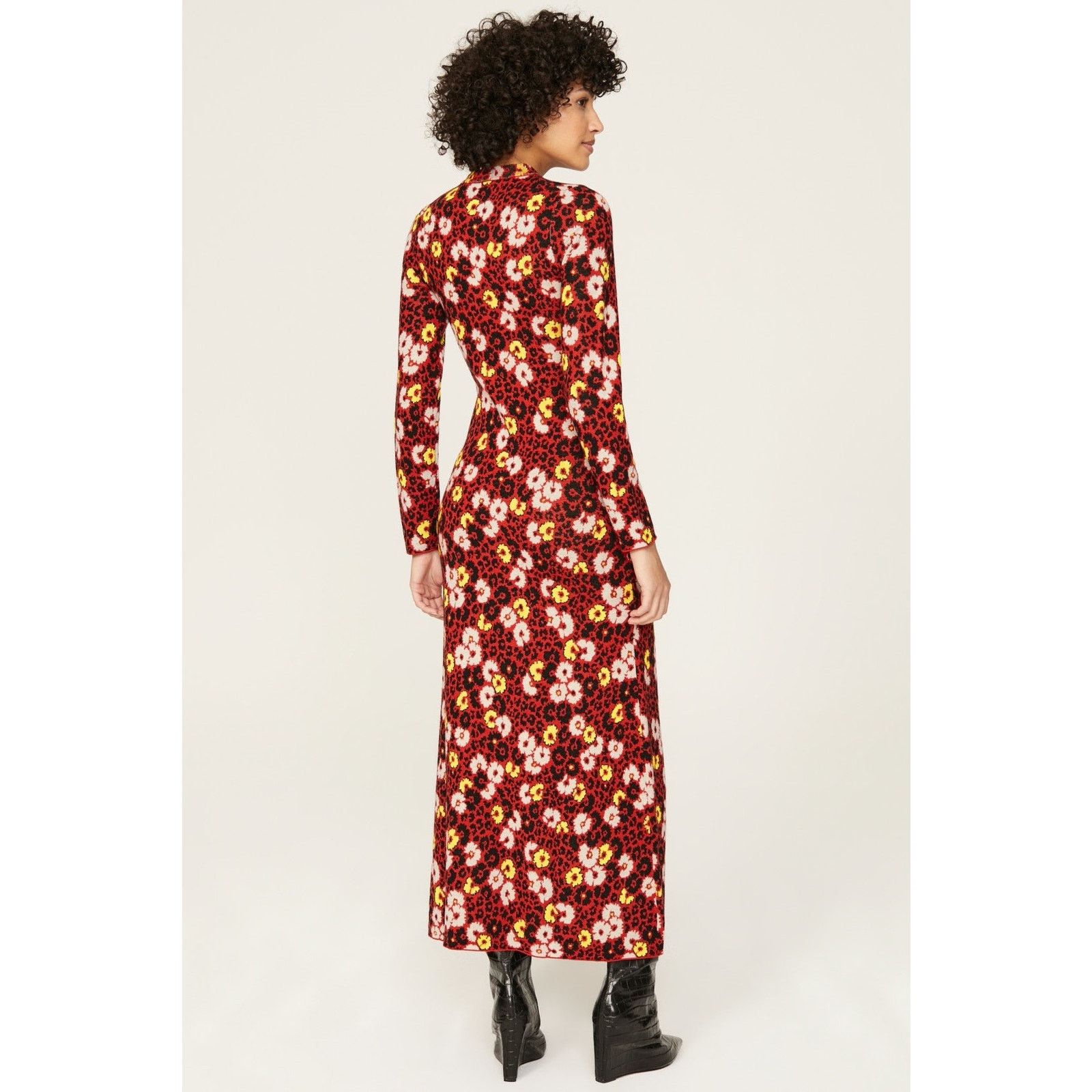 The Kooples RTR The Kooples XL Red Black Floral Sweater Mock Maxi Dress Size XL / US 12-14 / IT 48-50 - 2 Thumbnail