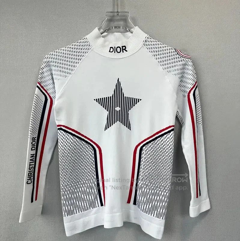 Dior Dior Women's Long Sleeve White Sweatshirt . Size L / US 10 / IT 46 - 1 Thumbnail