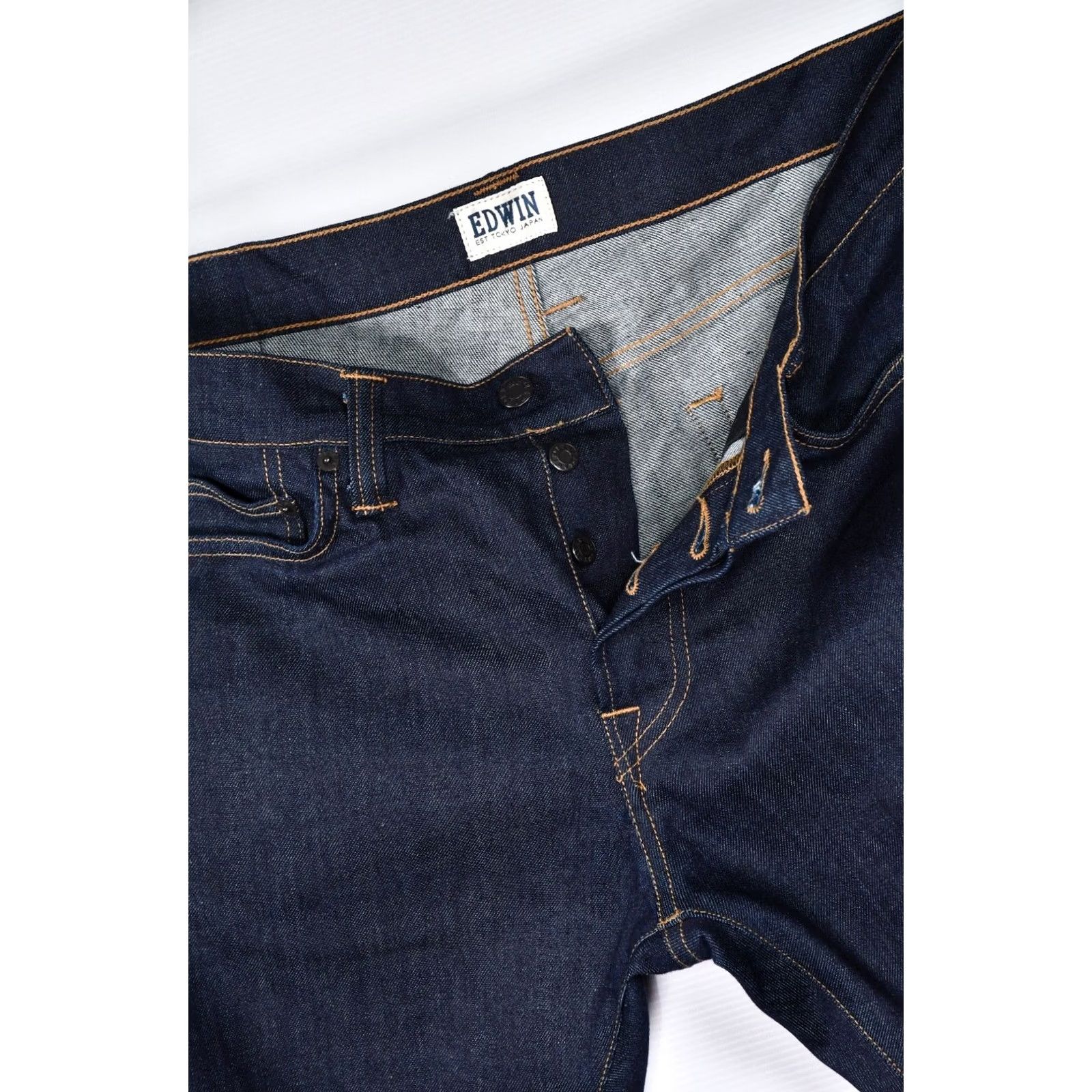 Edwin Edwin Jeans ED-75 Slim Tapered Black Men W34/L34 Binary? Size US 34 / EU 50 - 7 Thumbnail