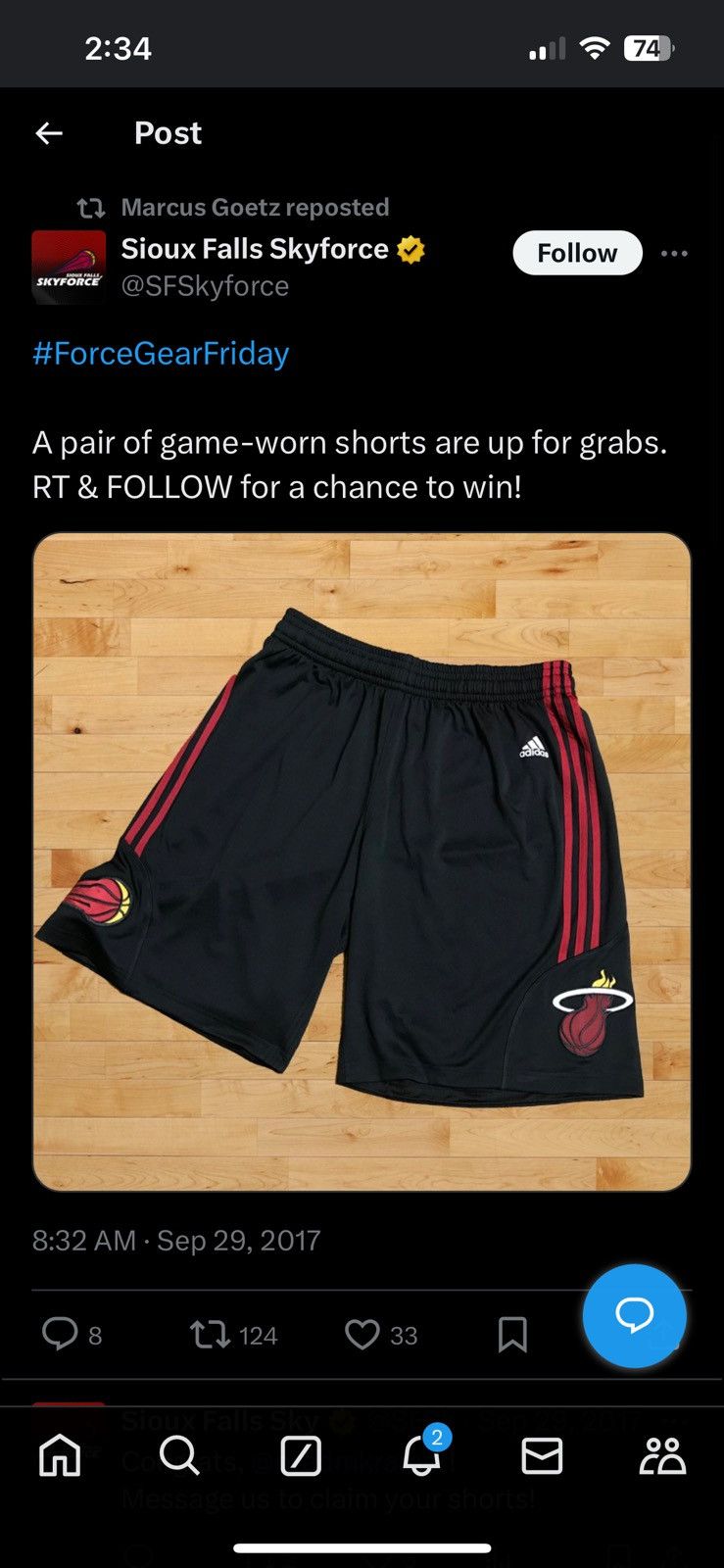 GAME WORN NBA Miami Heat 2017 D-League Adidas Game Shorts