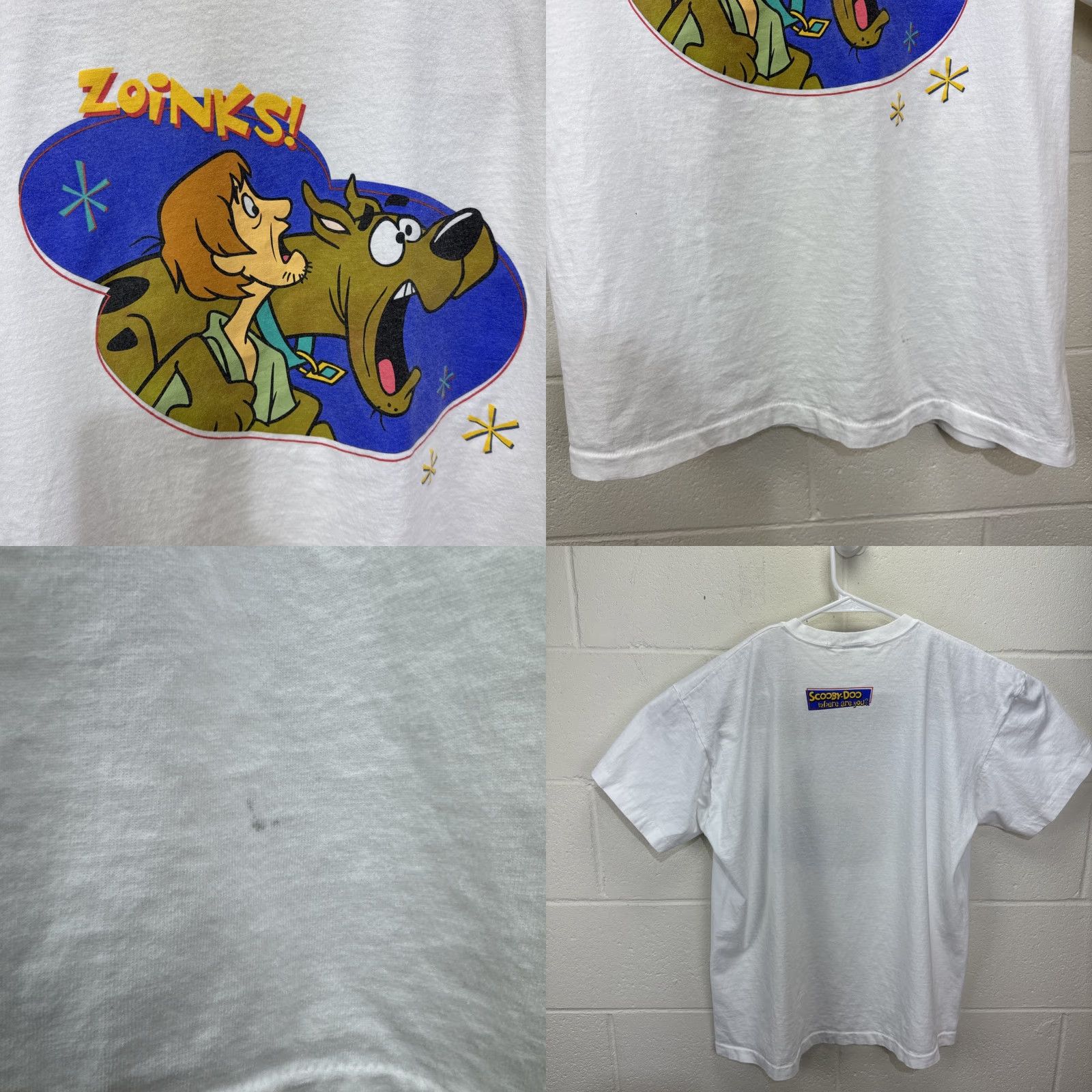 Vintage VINTAGE Scooby-Doo Cartoon Network T Shirt Men’s Large White 90s Graphic Print Short Sleeve Crew Neck Mens Size US L / EU 52-54 / 3 - 8 Thumbnail