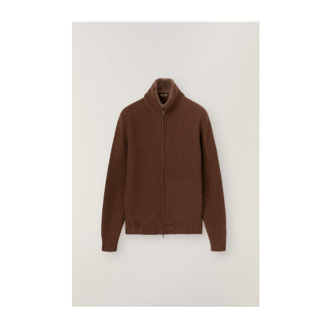 Loro Piana o1srvl11e1224 Cashmere Bomber Jacket in Brown Size US L / EU 52-54 / 3 - 1 Thumbnail