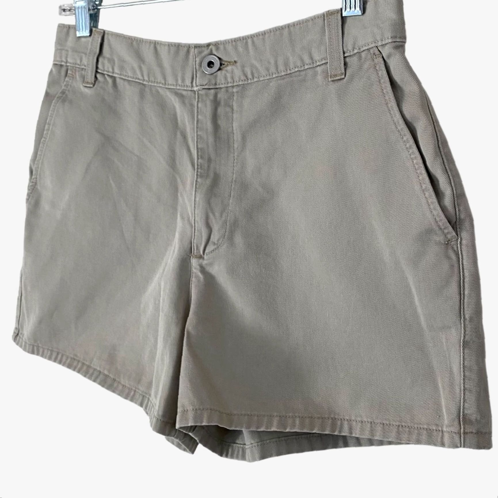 Calvin Klein VINTAGE Calvin Klein Khaki Chino Shorts Tan Womens Size 7 High-Waist Classic USA Chino Shorts 90s Women's Calv in USA Size 28" / US 6 / IT 42 - 3 Thumbnail