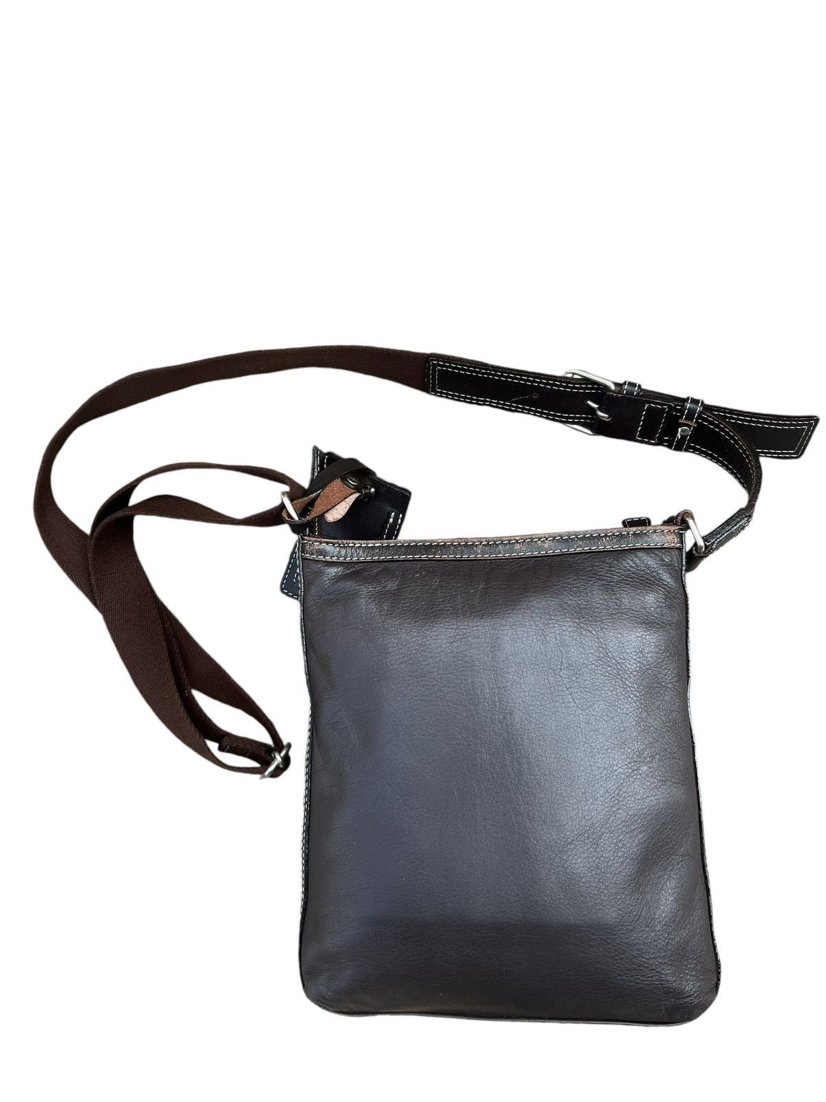 Leather Vintage Kitamura Japan Faded Patina Leather Sling Bag Size ONE SIZE - 10 Thumbnail
