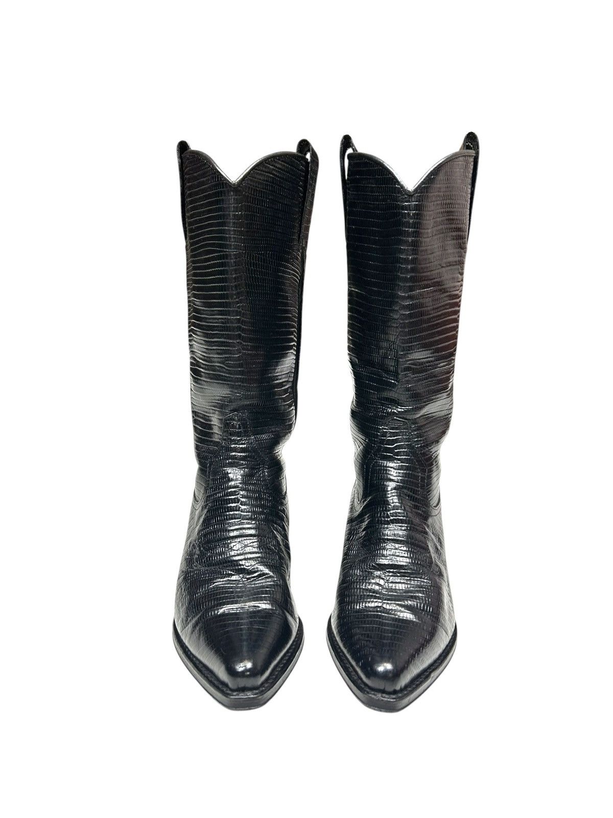 Cowboy Equipment Vintage Black Leather Western Cowboy Biker boots Size US 6 / IT 36 - 3 Thumbnail