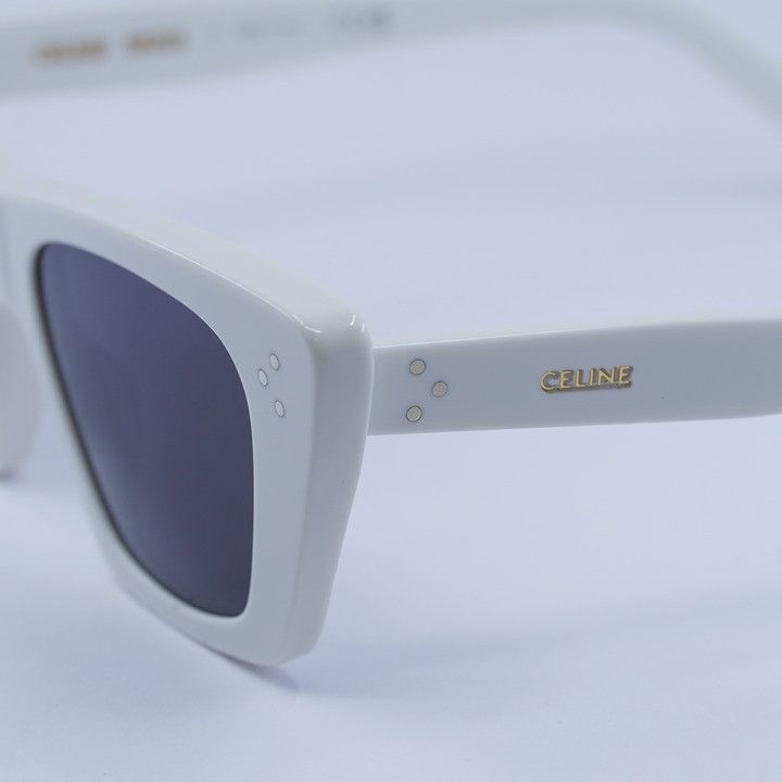 Celine Celine CL40187I 25A Sunglasses White Cat Eye Frame, Grey Size ONE SIZE - 8 Thumbnail