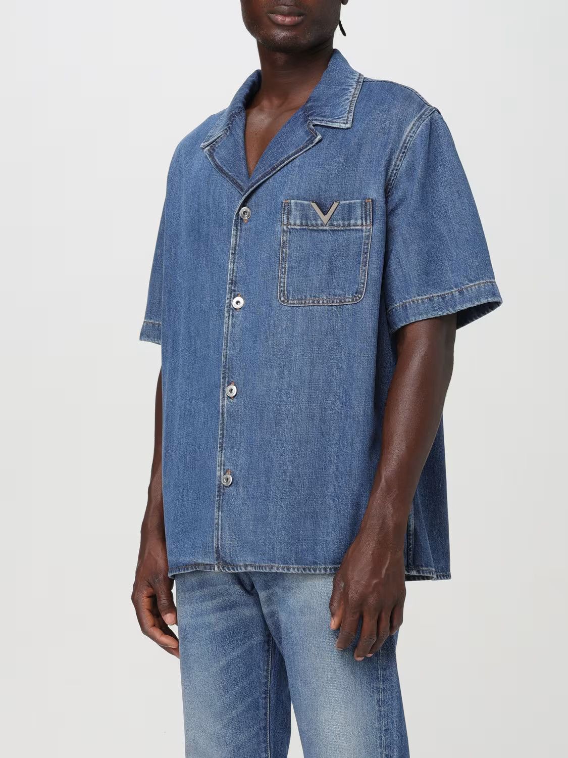 Valentino o1s22i1n1224 Denim Shirt in Blue Size US M / EU 48-50 / 2 - 4 Thumbnail