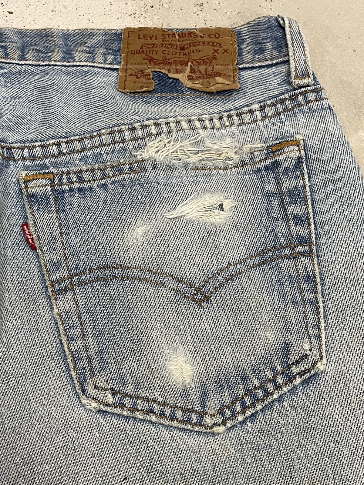 Levi's Vintage USA Levis 501 Distressed Rusty Cut Denim Size US 31 - 17 Thumbnail