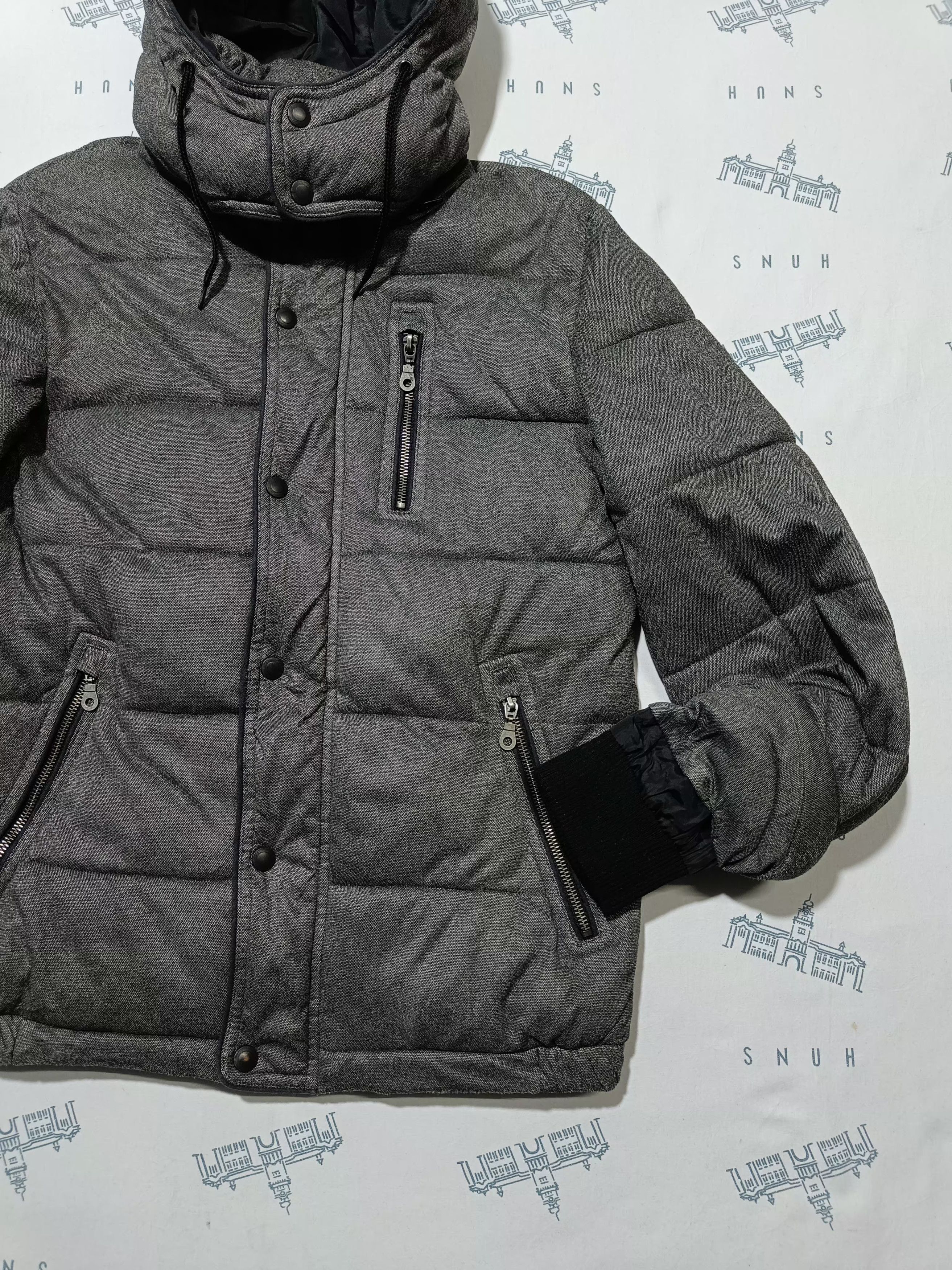 Japanese Brand MEN BAT-SU ZIPPER BUTTON UP HOODIE PUFFER JACKET Size US M / EU 48-50 / 2 - 4 Thumbnail