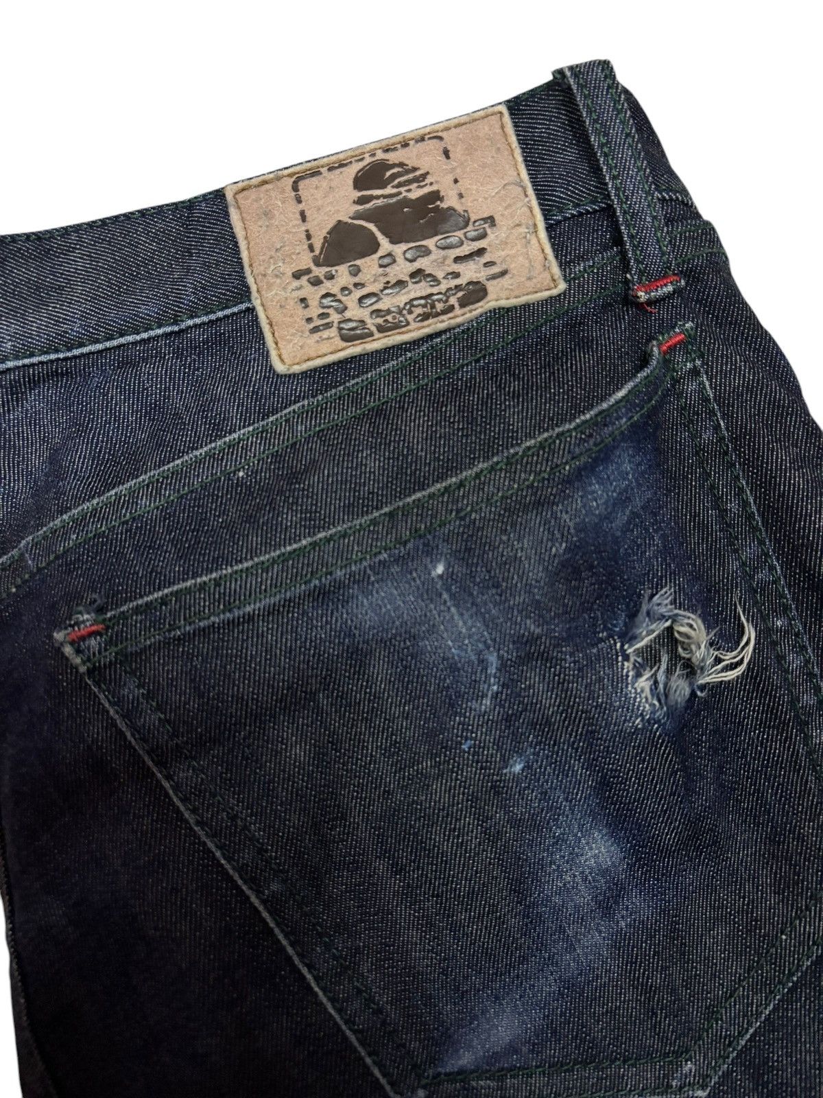 Designer × Vintage × Xlarge 90s Vintage XLarge Indigo Blue Washed Jeans Size US 34 / EU 50 - 5 Thumbnail
