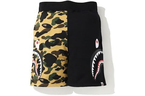 Bape BAPE 1st Camo Side Shark Sweatshort Black/Yellow SS20 Size L Size US 30 / EU 46 - 1 Thumbnail