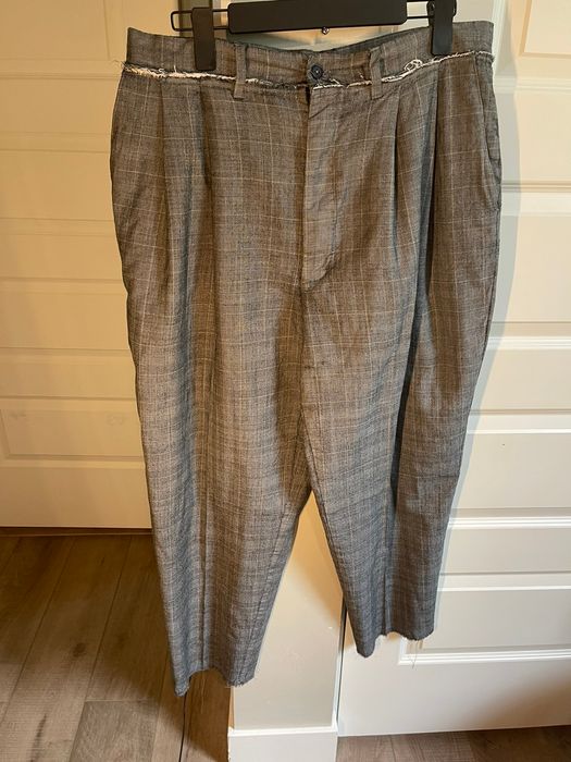 Camiel Fortgens Camiel fortgens - wool suit pants checker gray