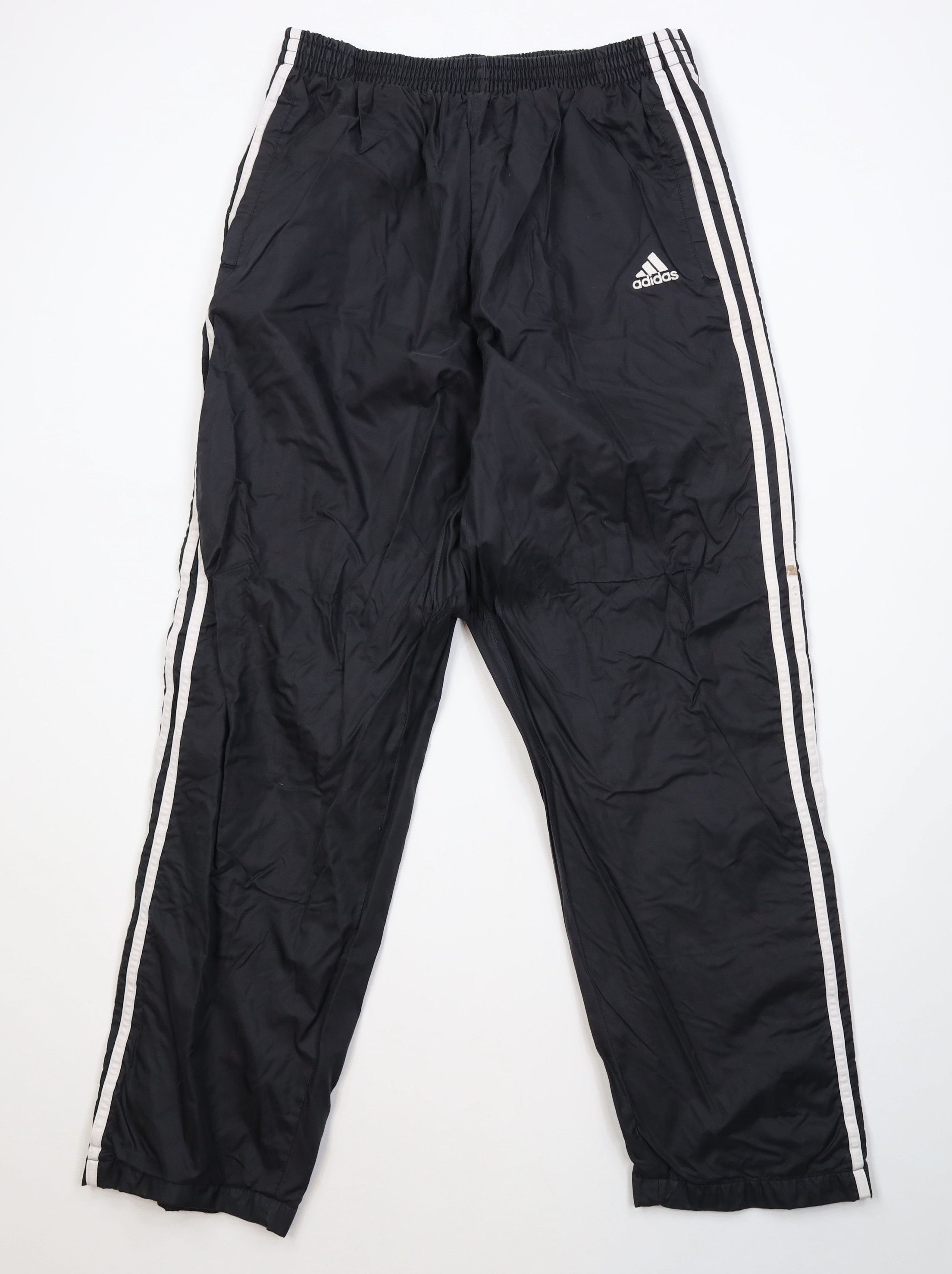 Adidas Vintage Y2K Adidas Lined Tearaway Windbreaker Pants Black Size US 36 / EU 52 - 1 Thumbnail