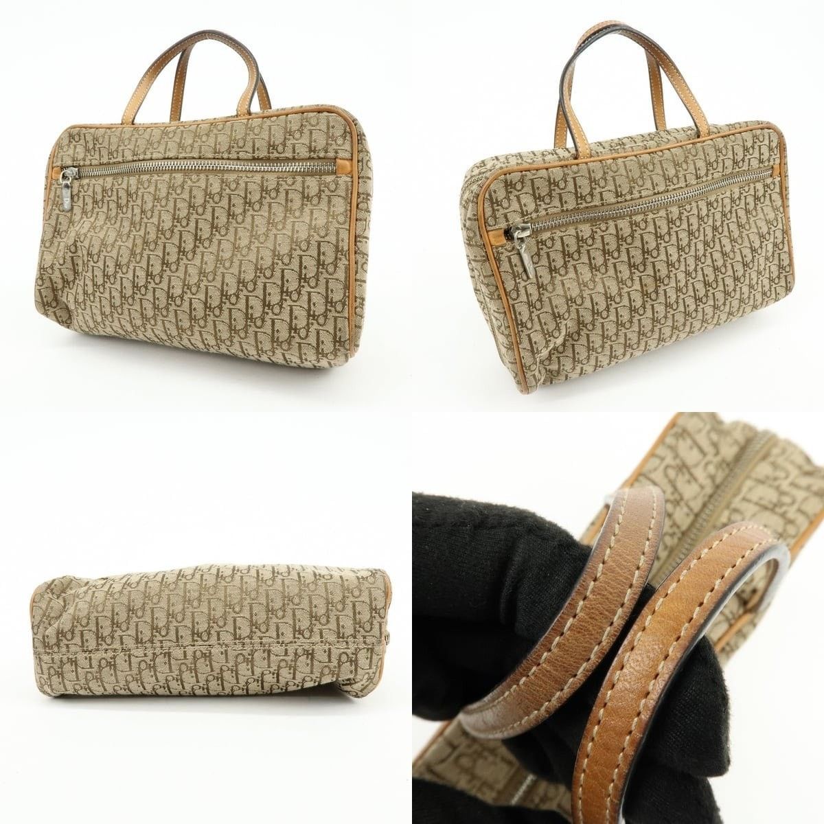 Christian Dior Monsieur Christian Dior Trotter Canvas & Leather Top Handle Bag Brown Size ONE SIZE - 3 Thumbnail