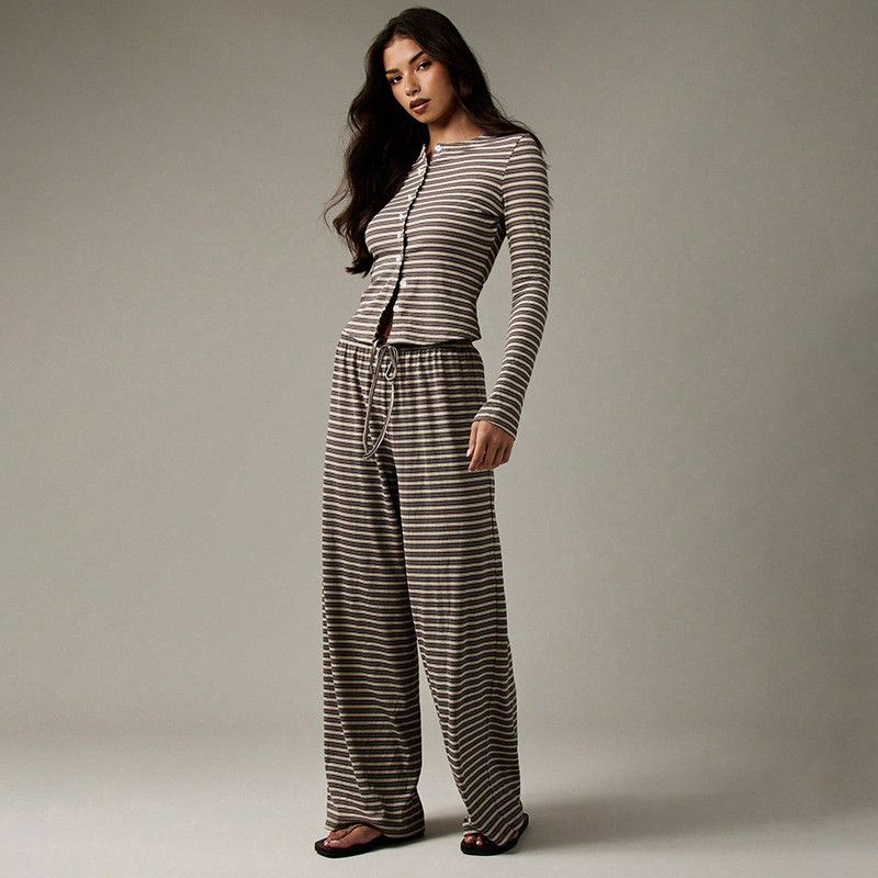 Other Striped long-sleeved drawstring trousers two-piece set Size S / US 4 / IT 40 - 1 Thumbnail