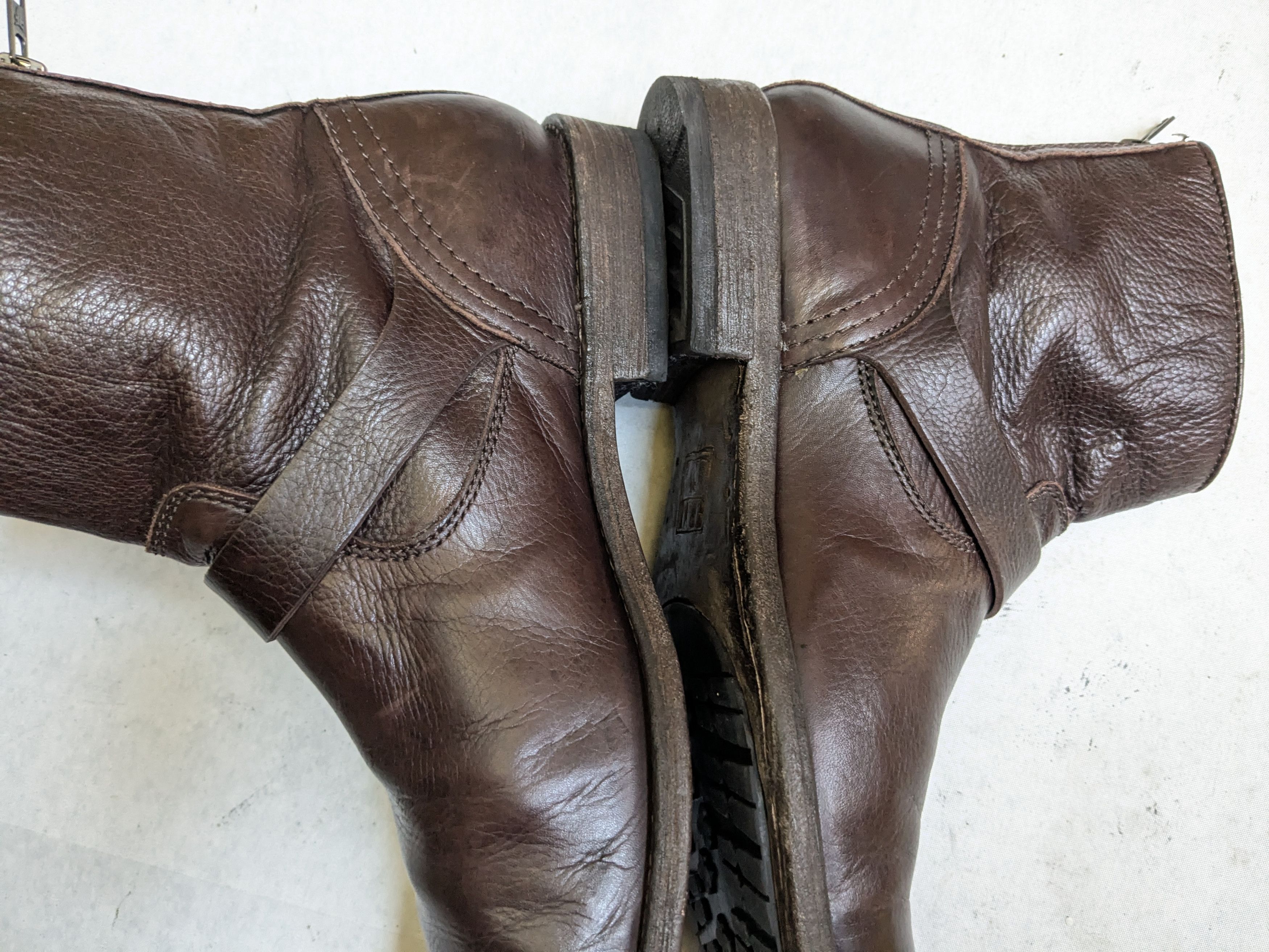 Frye Frye Engineer Boots Brown Leather 10 D Leather Buckle Size US 10 / EU 43 - 14 Thumbnail