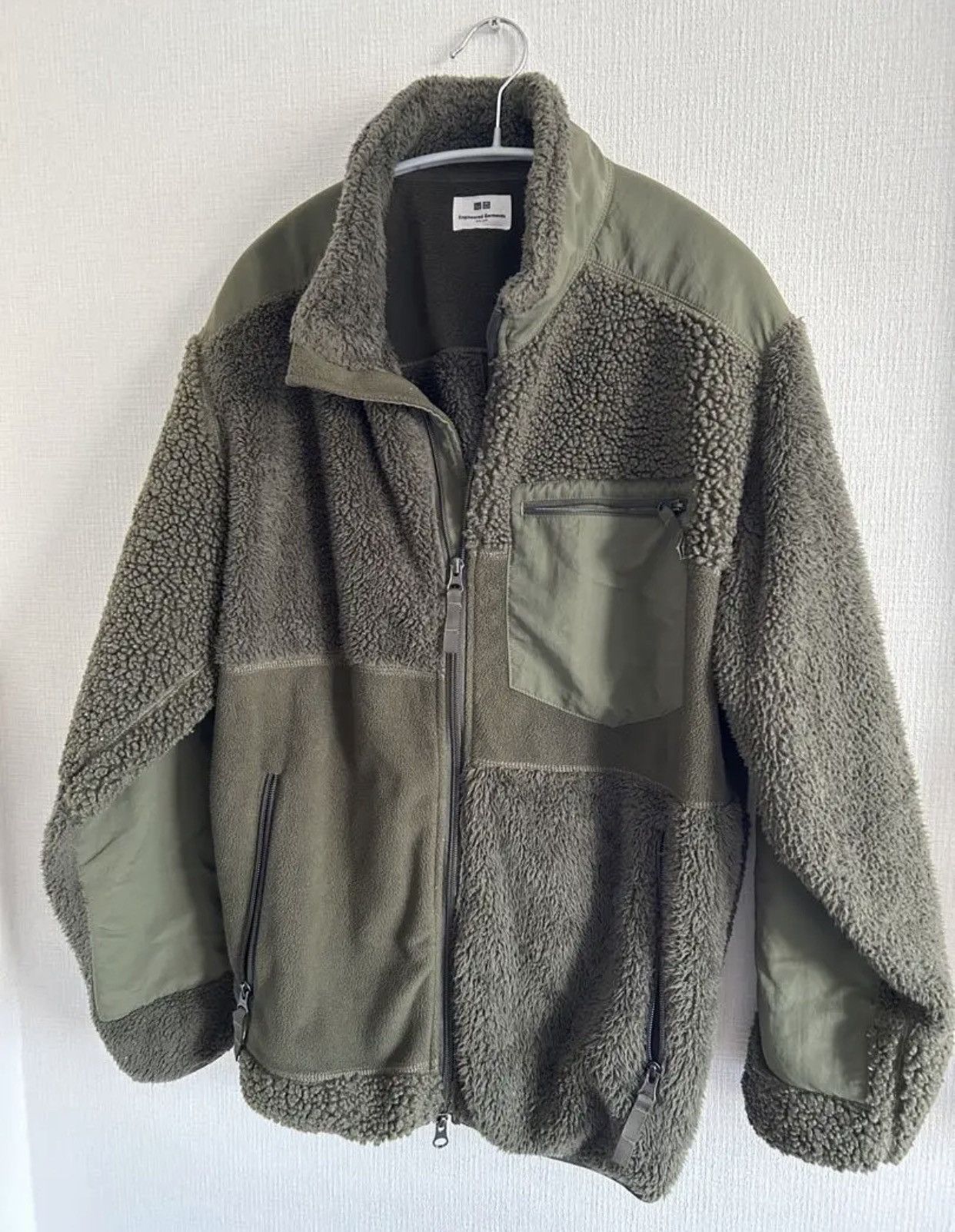 image of Engineered Garments x Uniqlo Fleece Jacket Green, Men's (Size Medium)