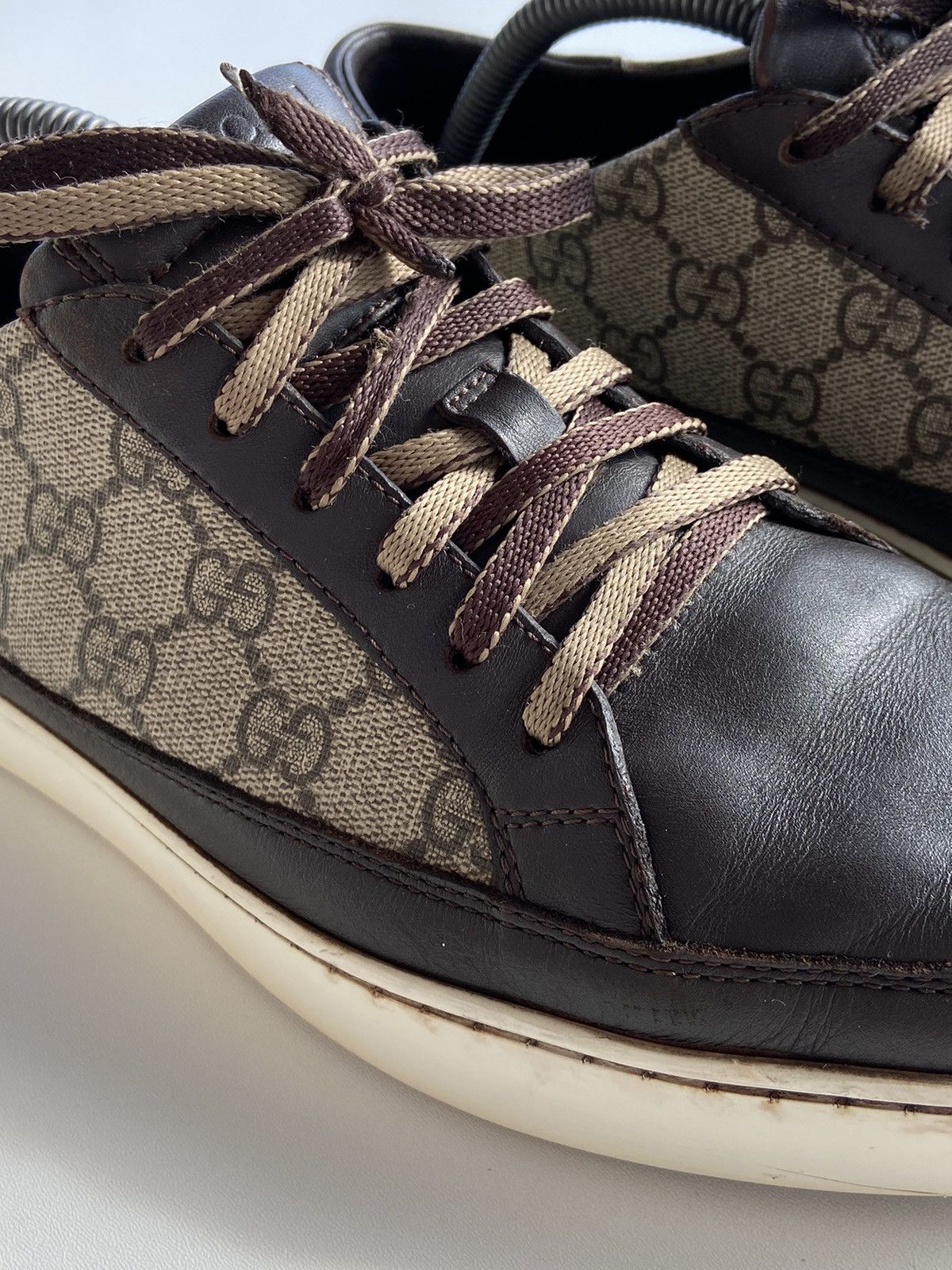 Gucci Gucci Sneakers Low Top Monogram GG Brown Leather US8 EUR-41 Size US 8 / EU 41 - 7 Thumbnail