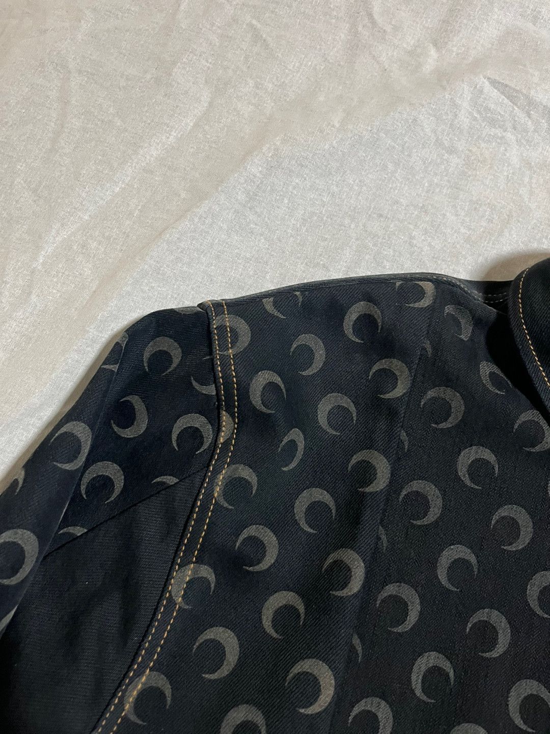 Marine Serre Marine Serre Regenerated Denim Shirt Jacket / Black Size US L / EU 52-54 / 3 - 3 Thumbnail