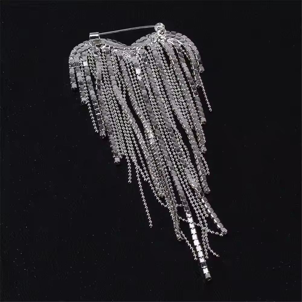 Jewelry Luxury Heart Tassels Brooches Size ONE SIZE - 4 Thumbnail
