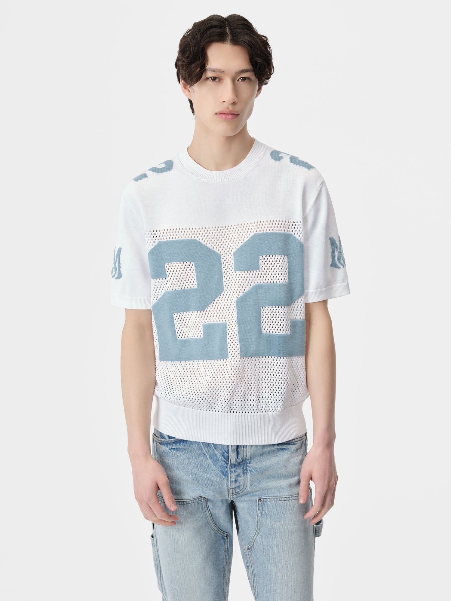 Amiri o1s1wg110725 22 T-Shirt in White/Blue Size US S / EU 44-46 / 1 - 3 Thumbnail